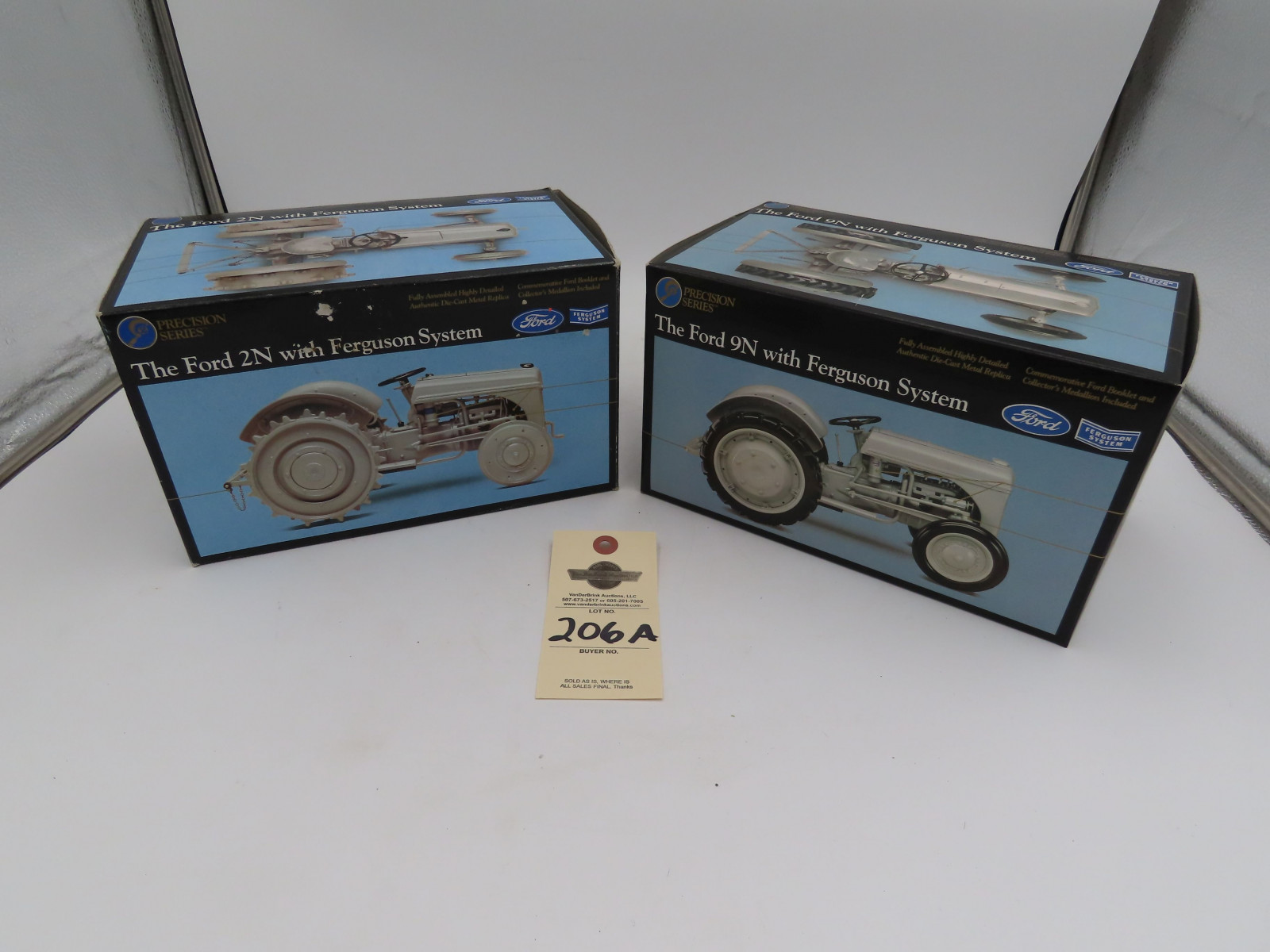 2-NIB Ertl Precision Series 1/16th Scale the Ford 2N with Ferguson System Tractors both NIB with Commemorative Booklet and Collector's Medalion - Image 1