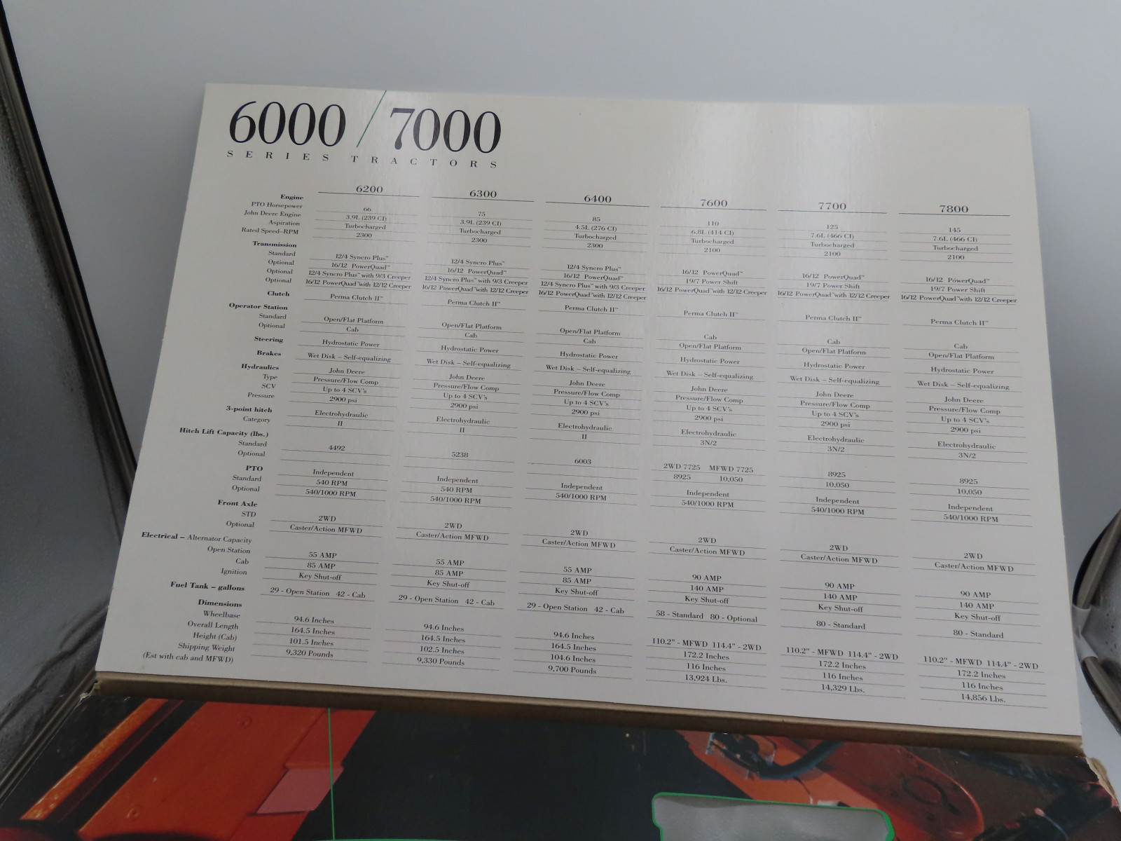 1992 Ertl 6000/7000 Series Tractors JD7800 Model to Assemble NIB and faded box and some wear, 1/16th Scale - Image 3