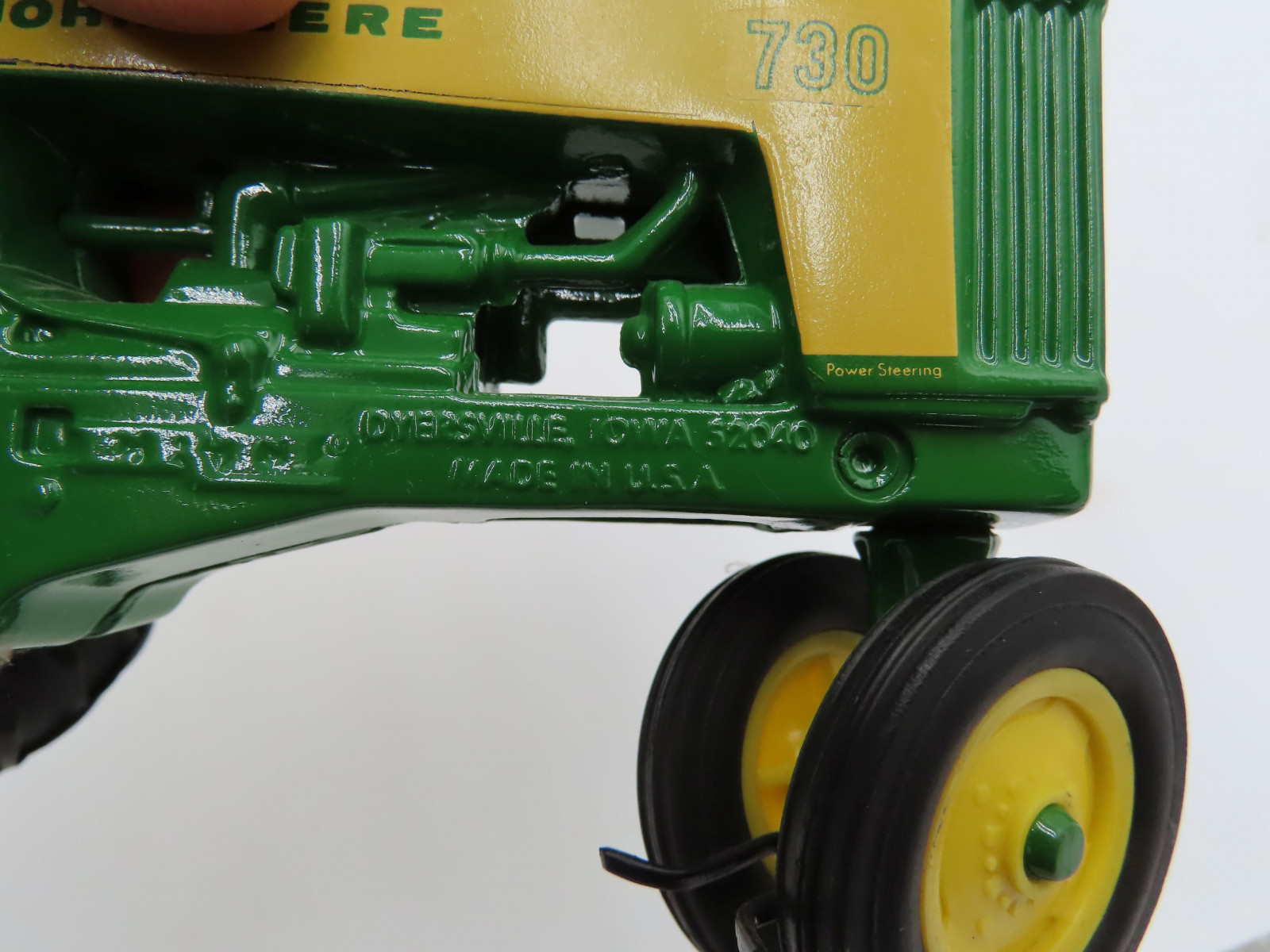 Ertl 1/16th Scale Die-Cast John Deere BW and John Deere 730 and pair of Glass John Deere Mugs with Edtching and No Box - Image 6
