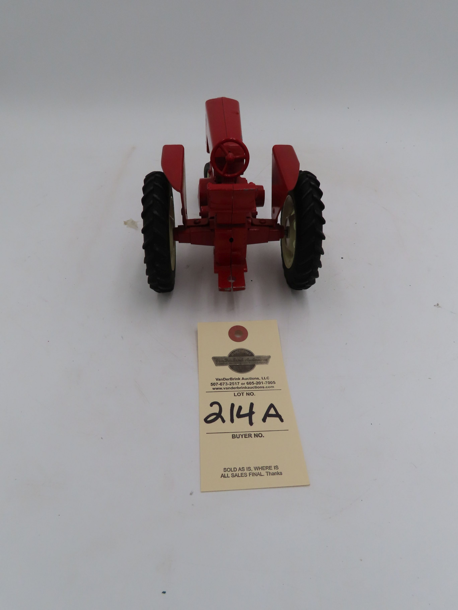 Vintage Ertl Red John Deere 730 1/16th Scale with White Wheels and No Box with wear spots - Image 4