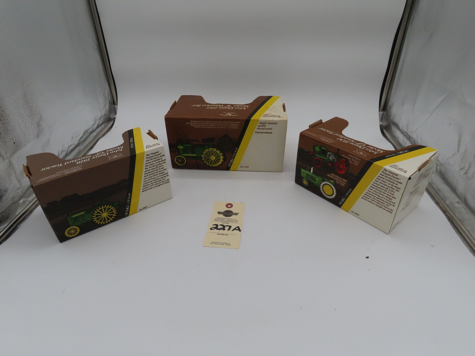 Ertl For John Deere 1/16th Scale die-Cast 1915 John Deere Model R WaterLoo Boy and 1/16th Scale 1930 John Deere GP Tractor, and Collector's Edition 1928 1/16th Scale Model GP all NIB - Image 6