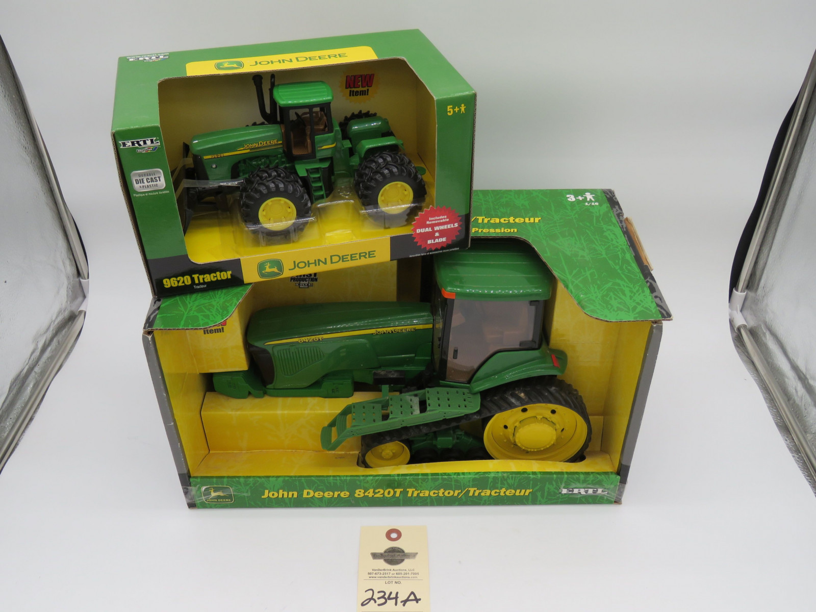 ERTL 9620 Tractor plastic die cast John Deere NIB and 2002 Ertl John Deere 8420T Tractor Metal Die-Cast NIB 1/32 scale selling as group - Image 2