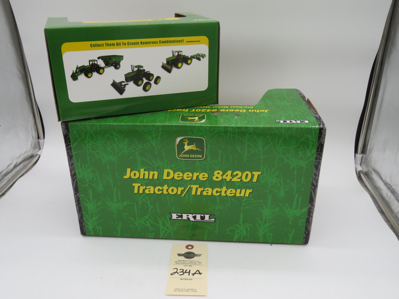 ERTL 9620 Tractor plastic die cast John Deere NIB and 2002 Ertl John Deere 8420T Tractor Metal Die-Cast NIB 1/32 scale selling as group - Image 3