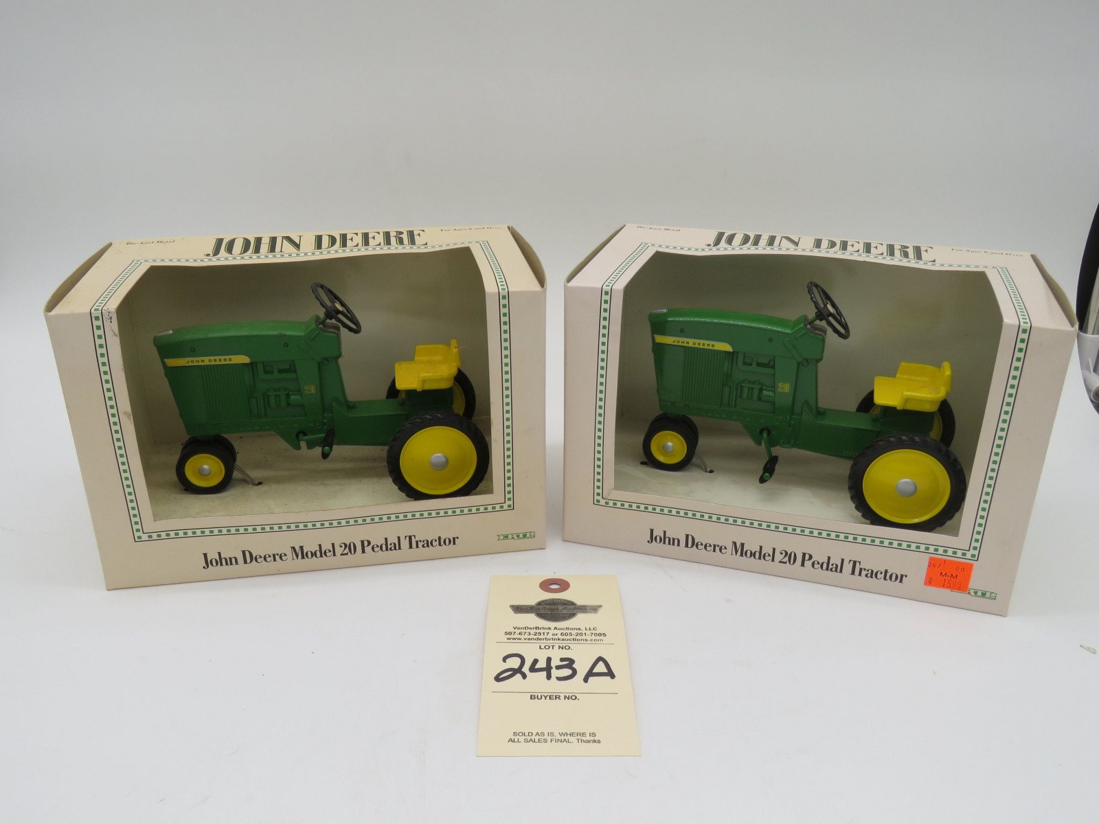 1997 Ertl John Deere Model 20 Pedal Tractor metal Die-Cast NIB and 1997 Ertl John Deere Model 20 Pedal Tractor Metal Die-Cast NIB Sold as a pair 1/8th Scale - Image 1