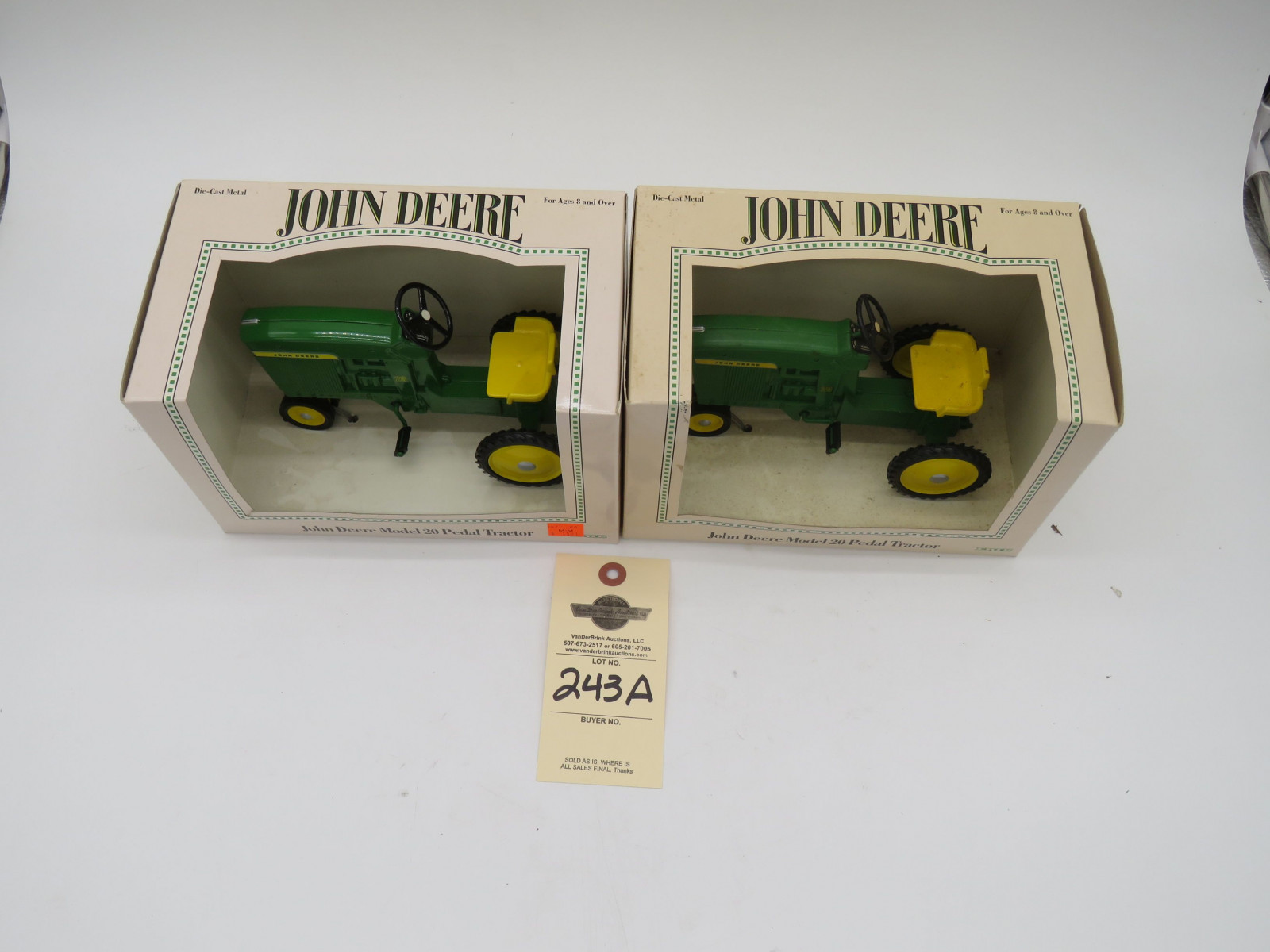 1997 Ertl John Deere Model 20 Pedal Tractor metal Die-Cast NIB and 1997 Ertl John Deere Model 20 Pedal Tractor Metal Die-Cast NIB Sold as a pair 1/8th Scale - Image 4