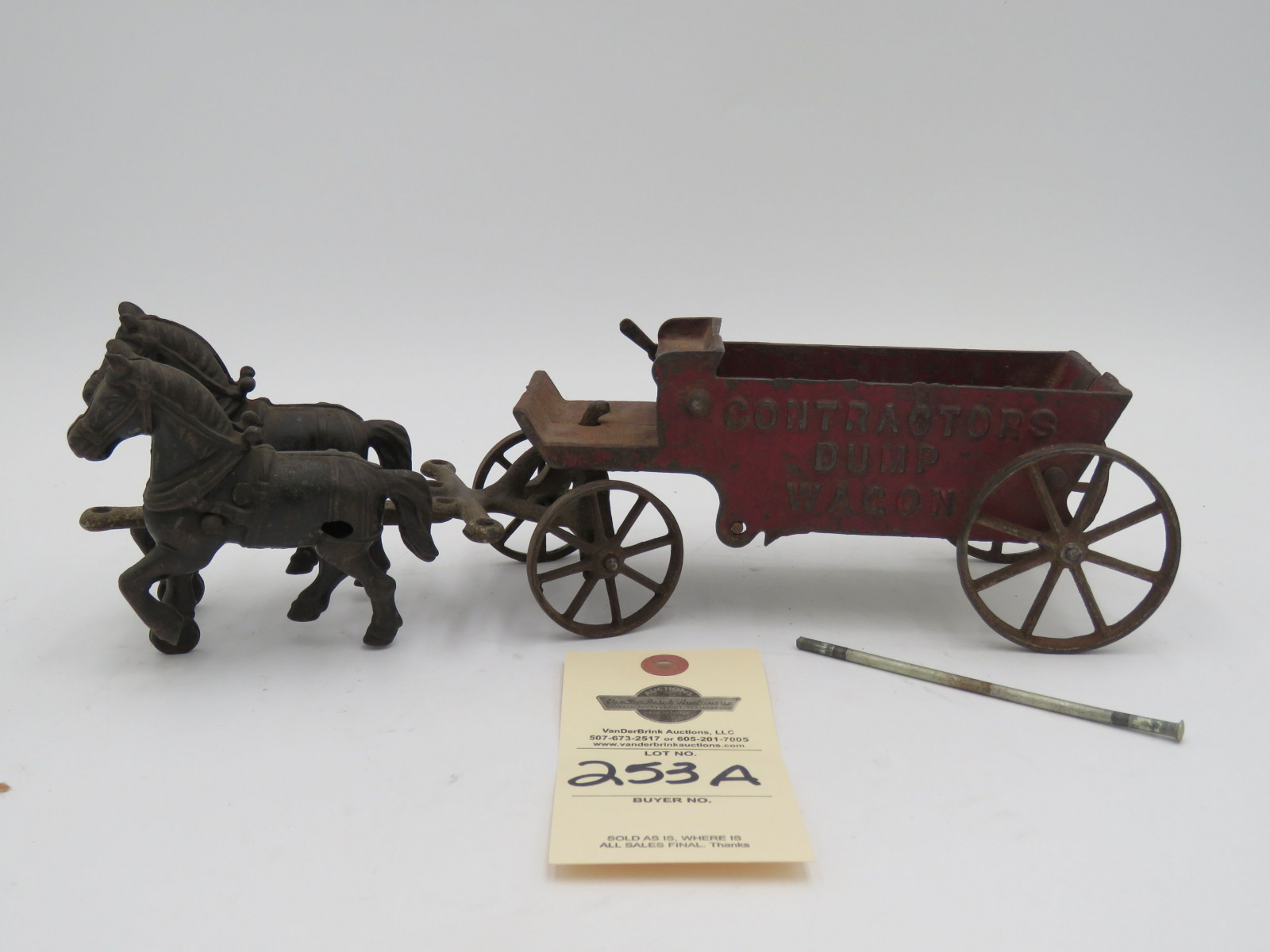Metal Horse carriage with Contractor Dump Wagon. Unique set. No Box. - Image 1