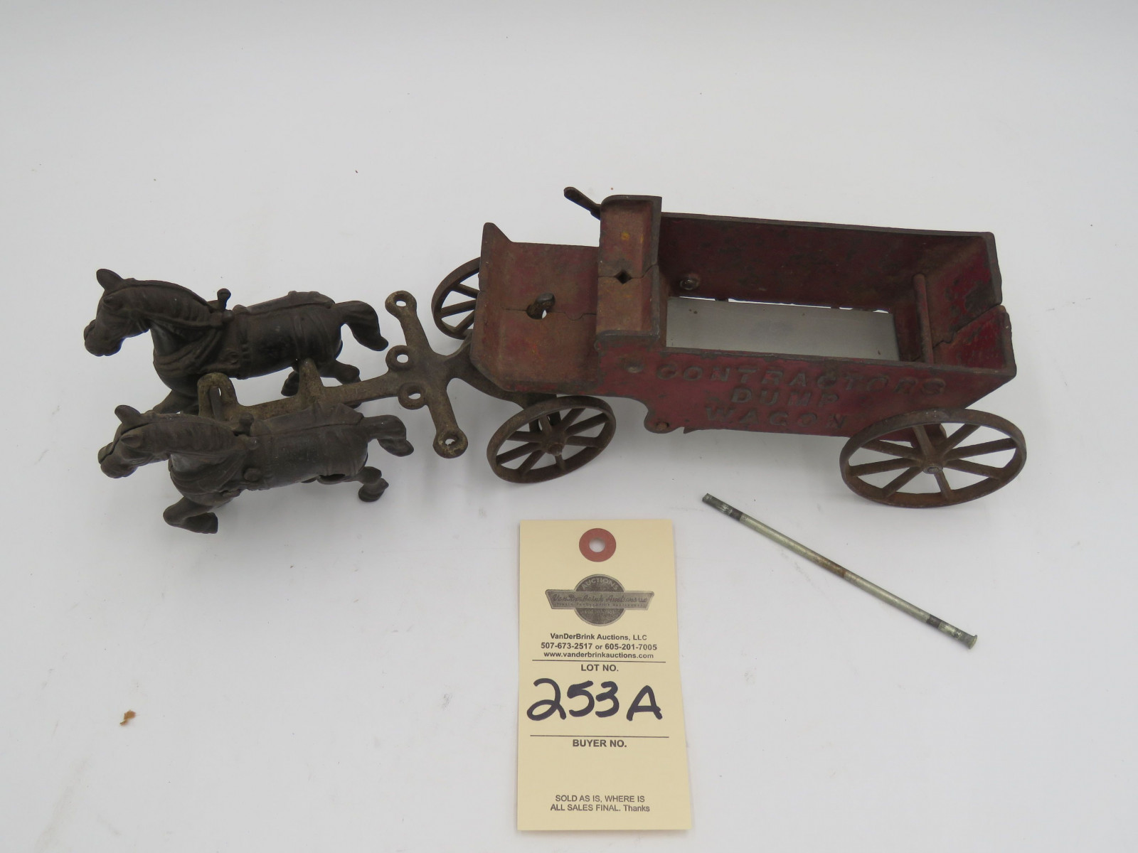 Metal Horse carriage with Contractor Dump Wagon. Unique set. No Box. - Image 2