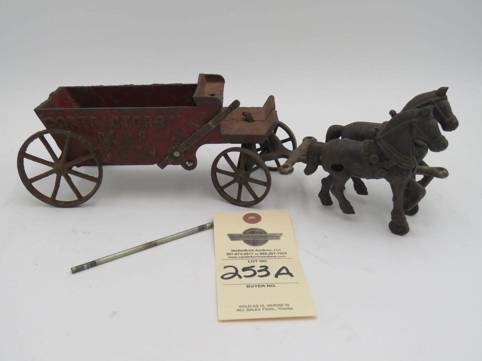 Metal Horse carriage with Contractor Dump Wagon. Unique set. No Box. - Image 4