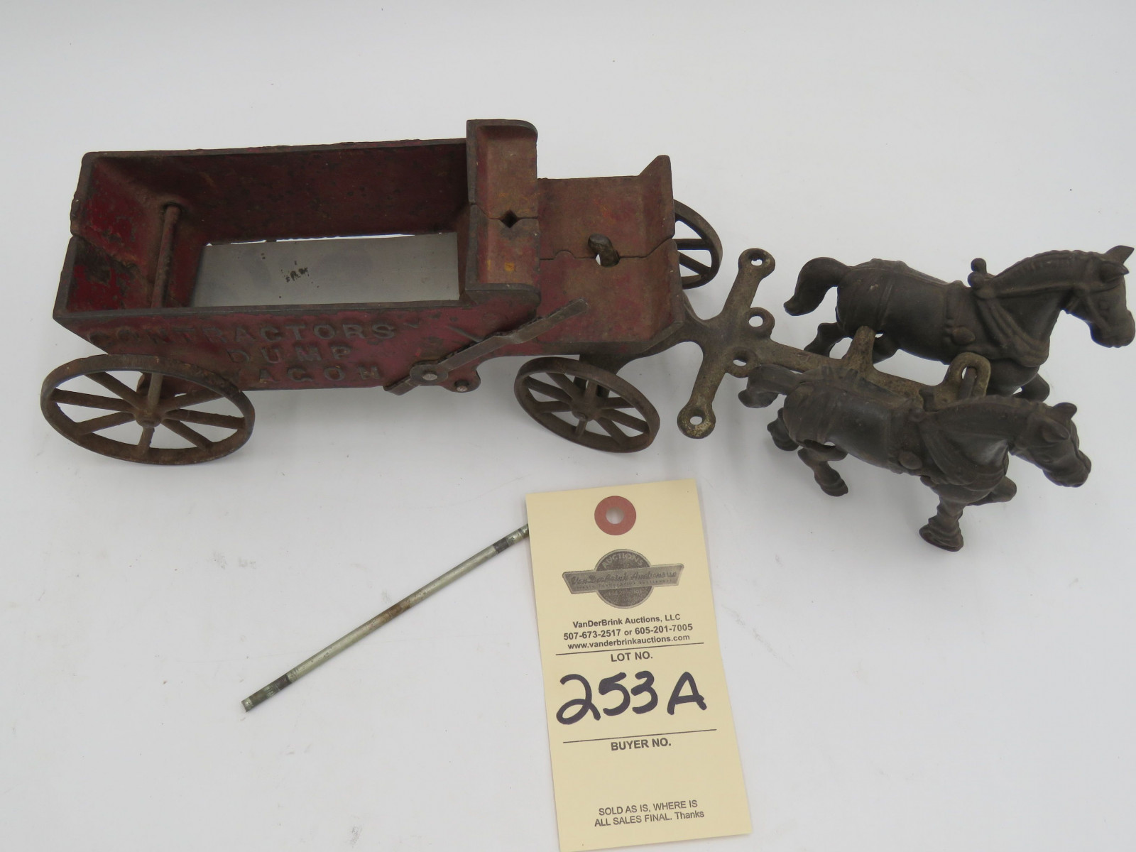 Metal Horse carriage with Contractor Dump Wagon. Unique set. No Box. - Image 5
