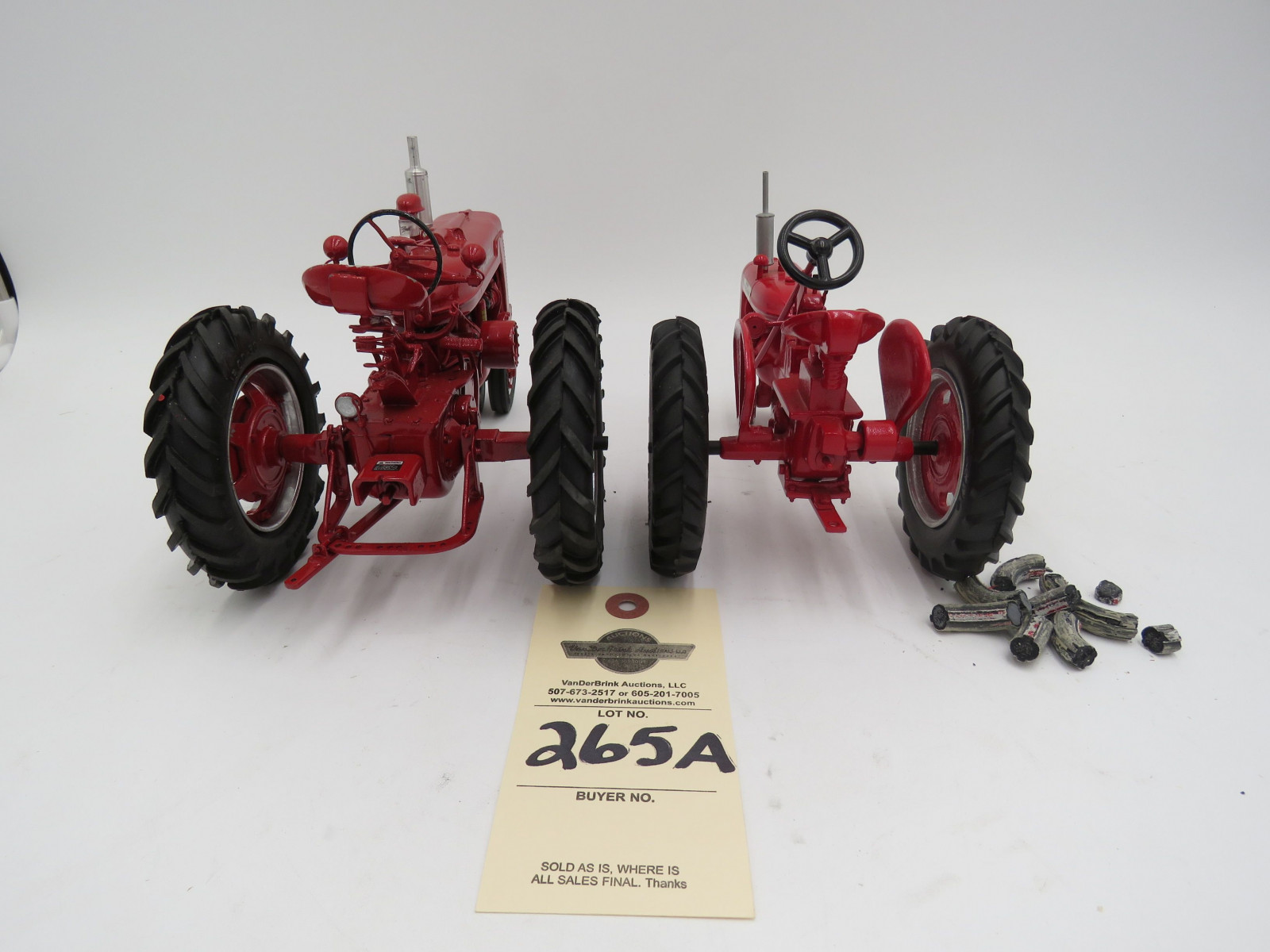 McCormick Farmall 230 metal diecast tractor. Missing front tires.1993 Mcormick Farmall M IH Metal Die cast tractor with Firestone tires. No boxes. Sold as a set of 2 1/16th Scale - Image 5