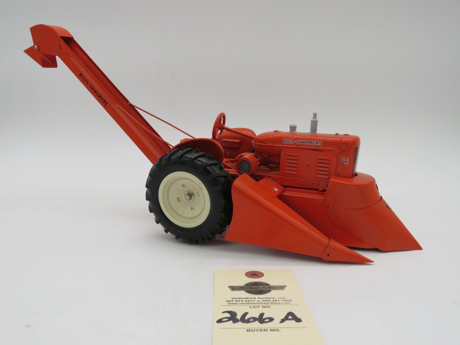 Allis Chalmers WD 45 with mounted picker weber. A handcrafted gem from Webers Gem Acres in Lima OH. Metal Die Cast. No box. - Image 1