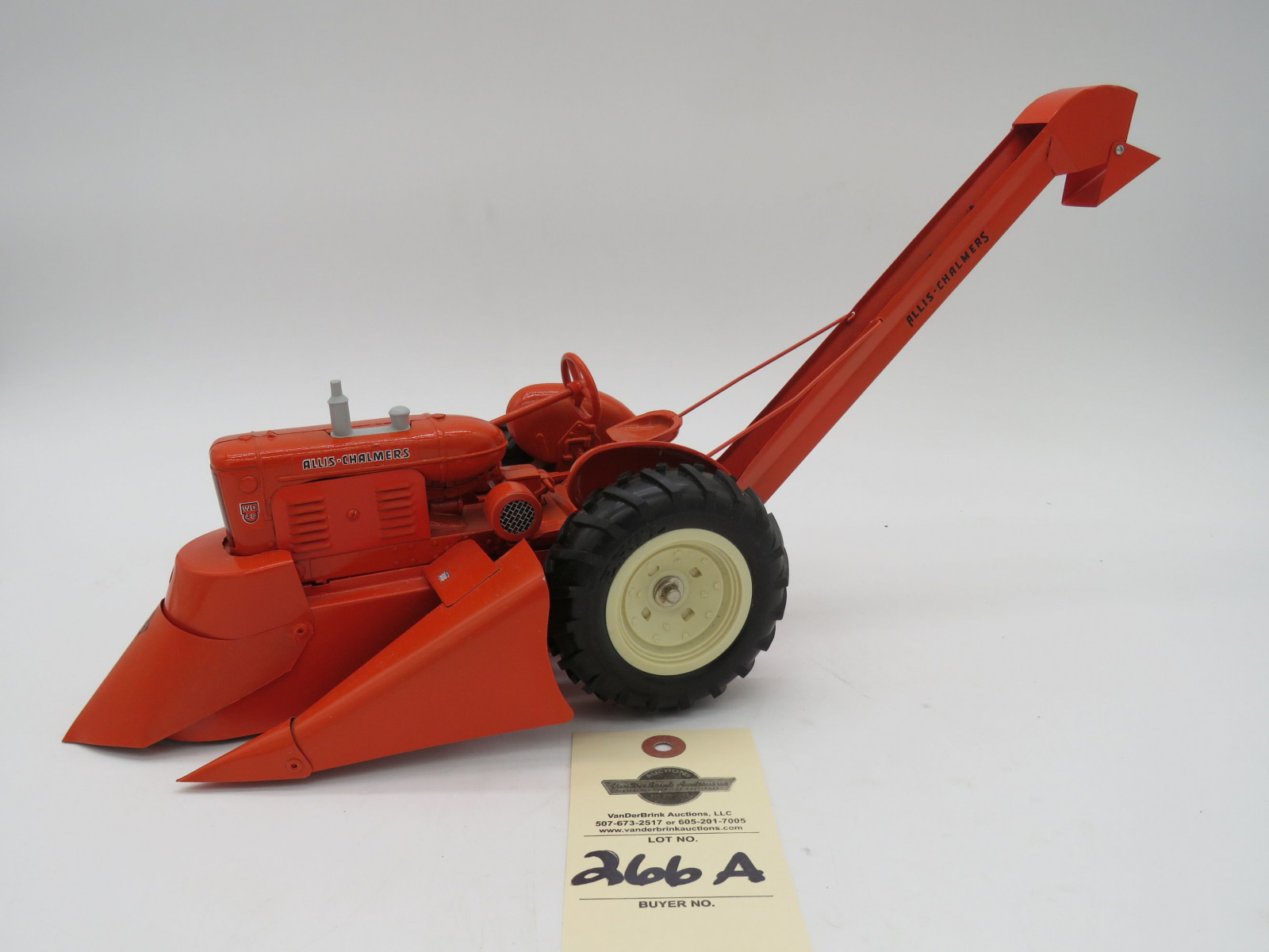 Allis Chalmers WD 45 with mounted picker weber. A handcrafted gem from Webers Gem Acres in Lima OH. Metal Die Cast. No box. - Image 3