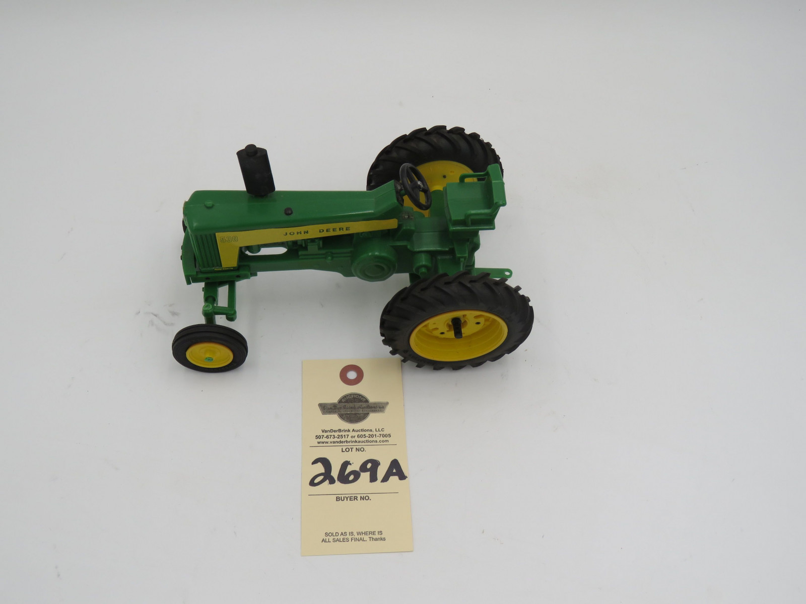John Deere 530 Plastic tractor 1987 Flow City. Firestone Tires Opened box. - Image 2