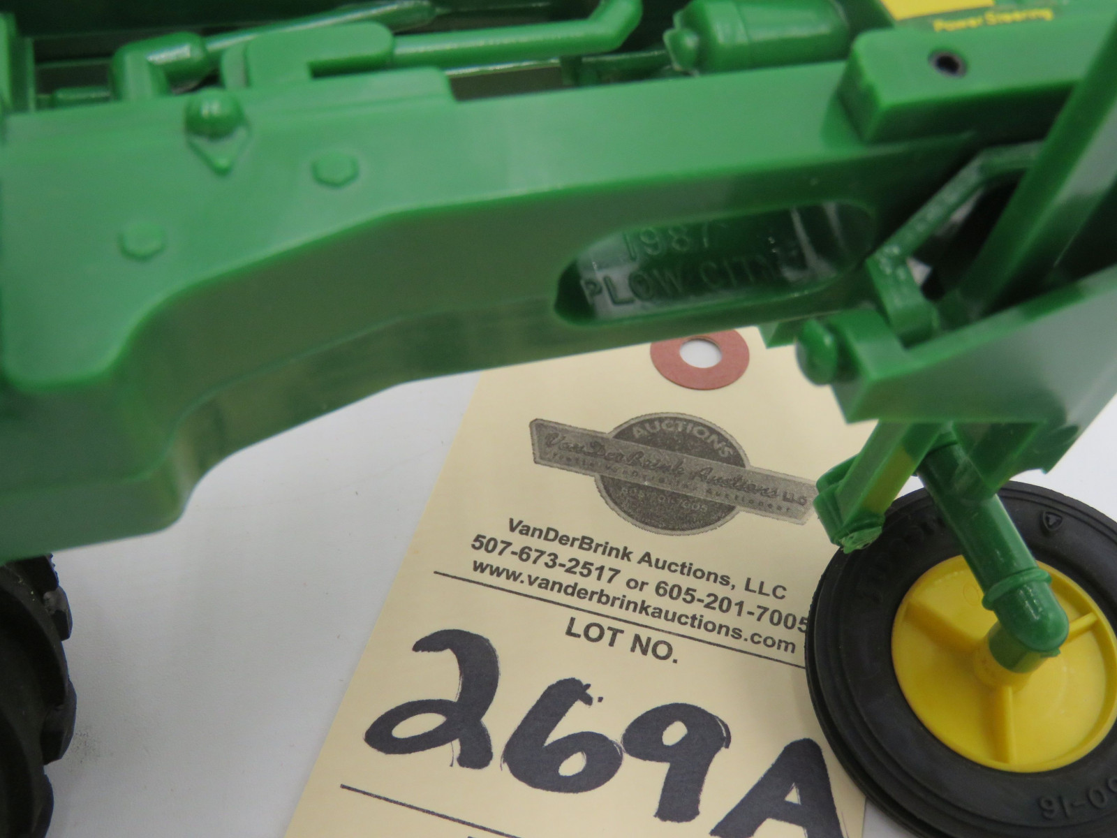 John Deere 530 Plastic tractor 1987 Flow City. Firestone Tires Opened box. - Image 6