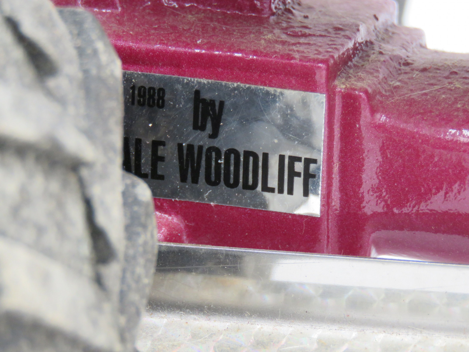 1988 Pine Crest Farms 440 C.I. purple metal die-cast tractor by Dale Woodliff. No Box. - Image 4