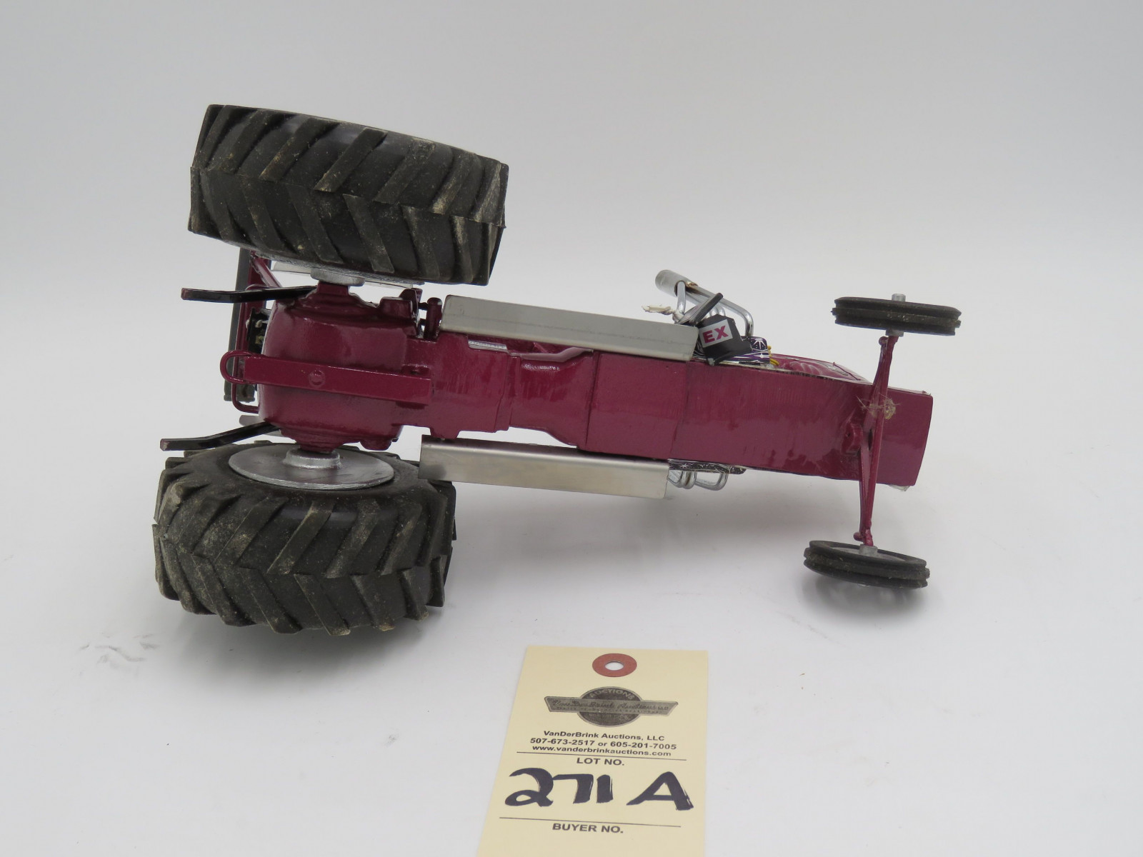 1988 Pine Crest Farms 440 C.I. purple metal die-cast tractor by Dale Woodliff. No Box. - Image 5