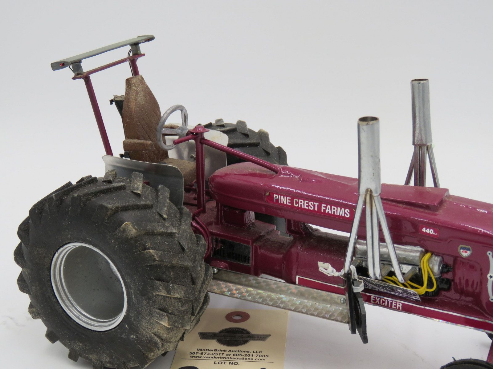 1988 Pine Crest Farms 440 C.I. purple metal die-cast tractor by Dale Woodliff. No Box. - Image 7