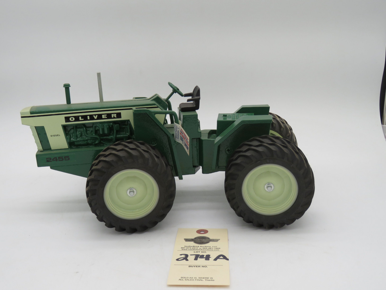 Oliver 2455 Diesel Corporation Collector Edition July 2001. Tagged Joseph L. Ertl Scale Models D, Iowa. - Image 1