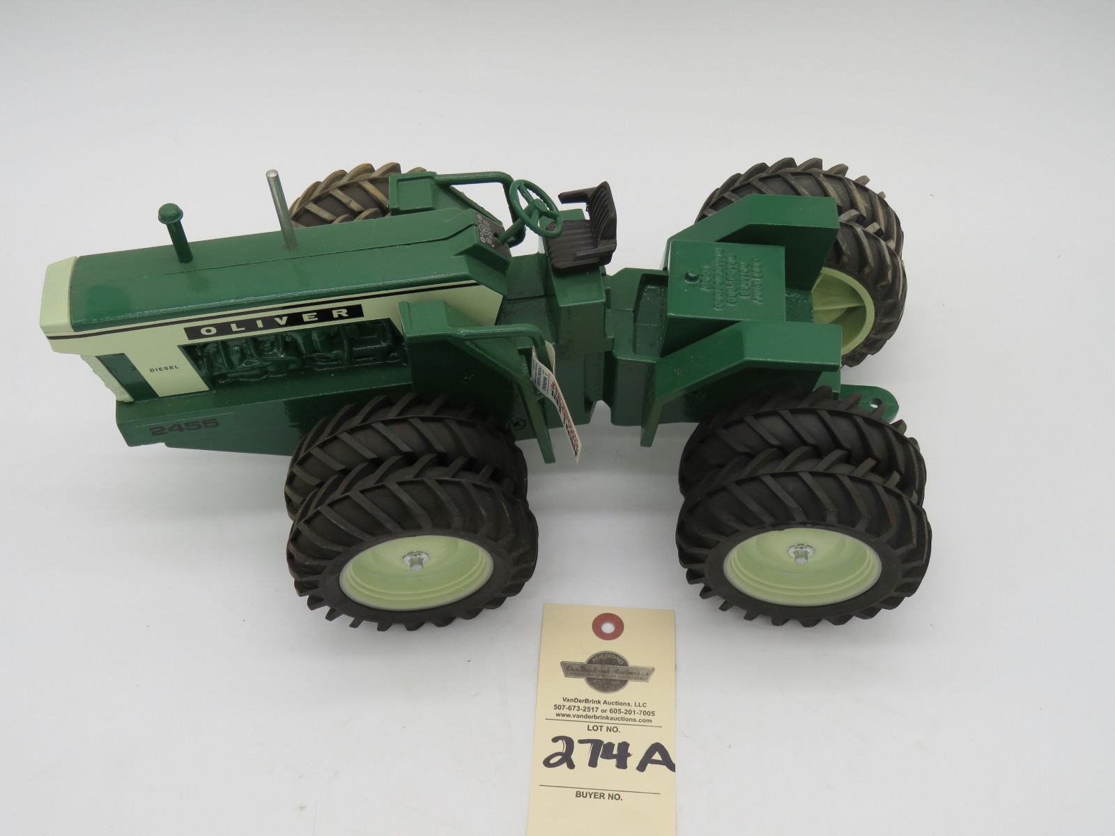 Oliver 2455 Diesel Corporation Collector Edition July 2001. Tagged Joseph L. Ertl Scale Models D, Iowa. - Image 2