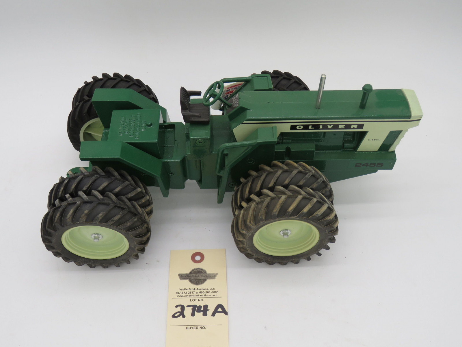 Oliver 2455 Diesel Corporation Collector Edition July 2001. Tagged Joseph L. Ertl Scale Models D, Iowa. - Image 4