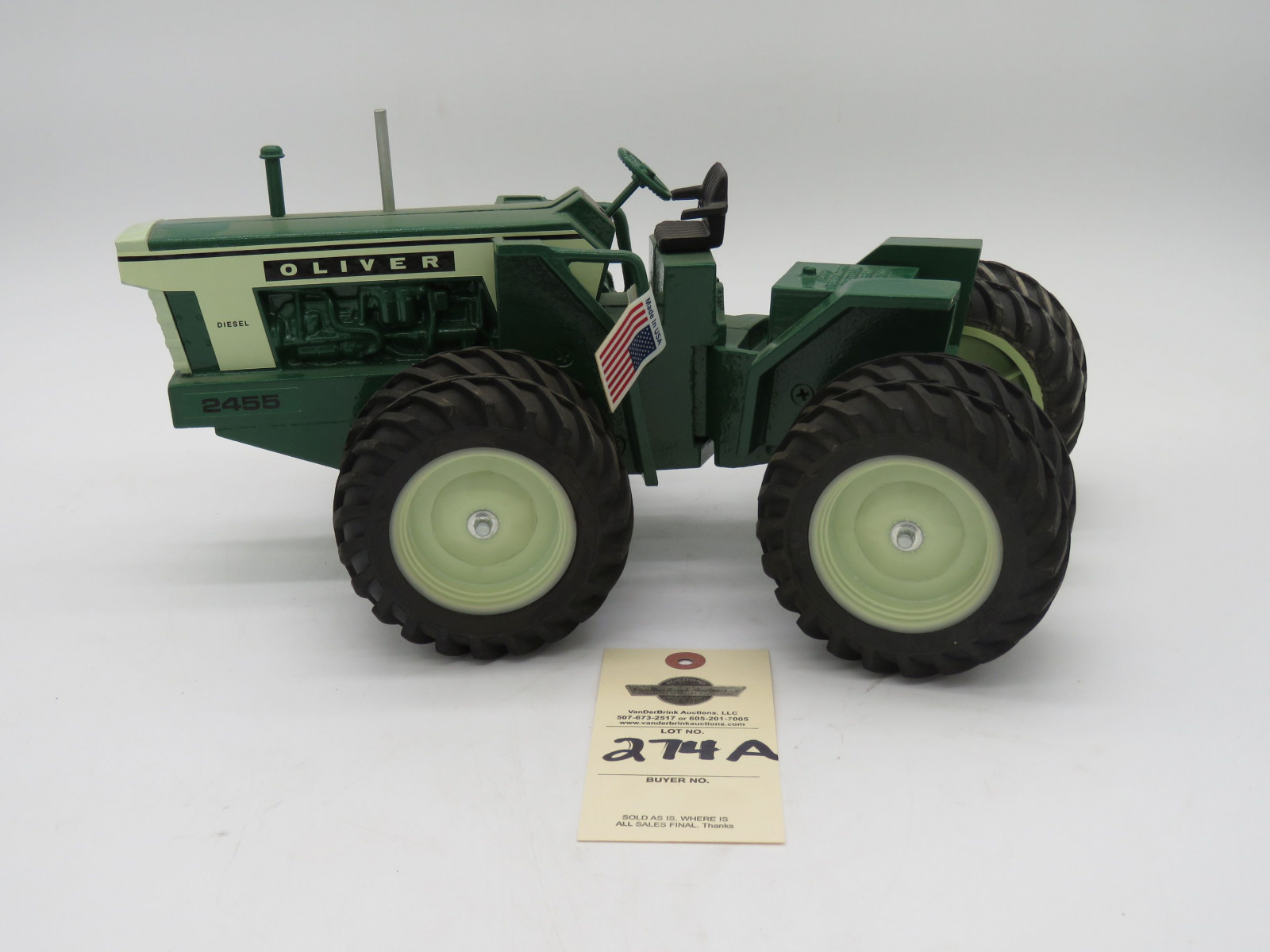 Oliver 2455 Diesel Corporation Collector Edition July 2001. Tagged Joseph L. Ertl Scale Models D, Iowa. - Image 7