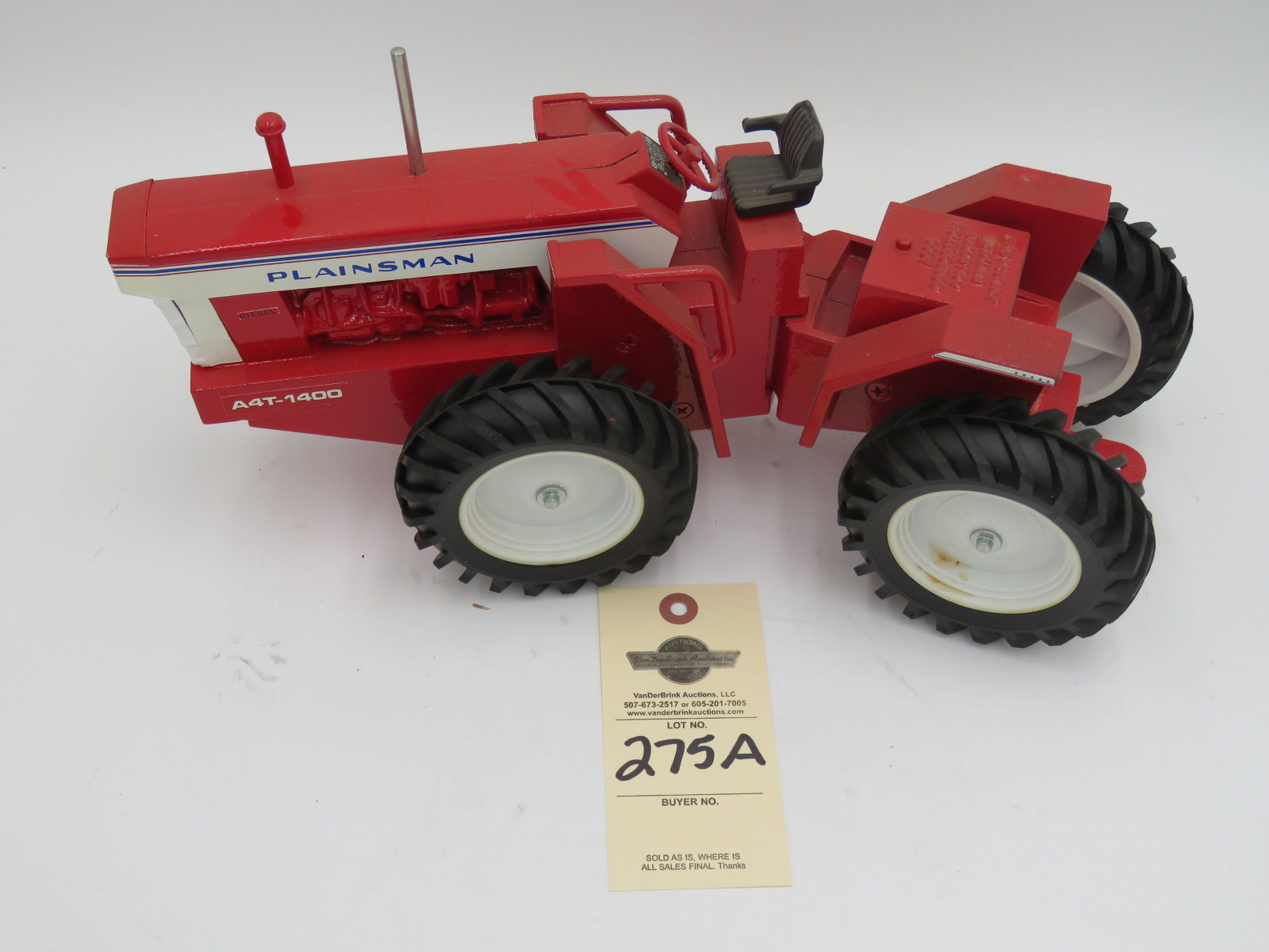 Plainsman A4T-1400 metal die-cast tractor. AGCO Corporation Collector Edition January 2000. No box. - Image 2