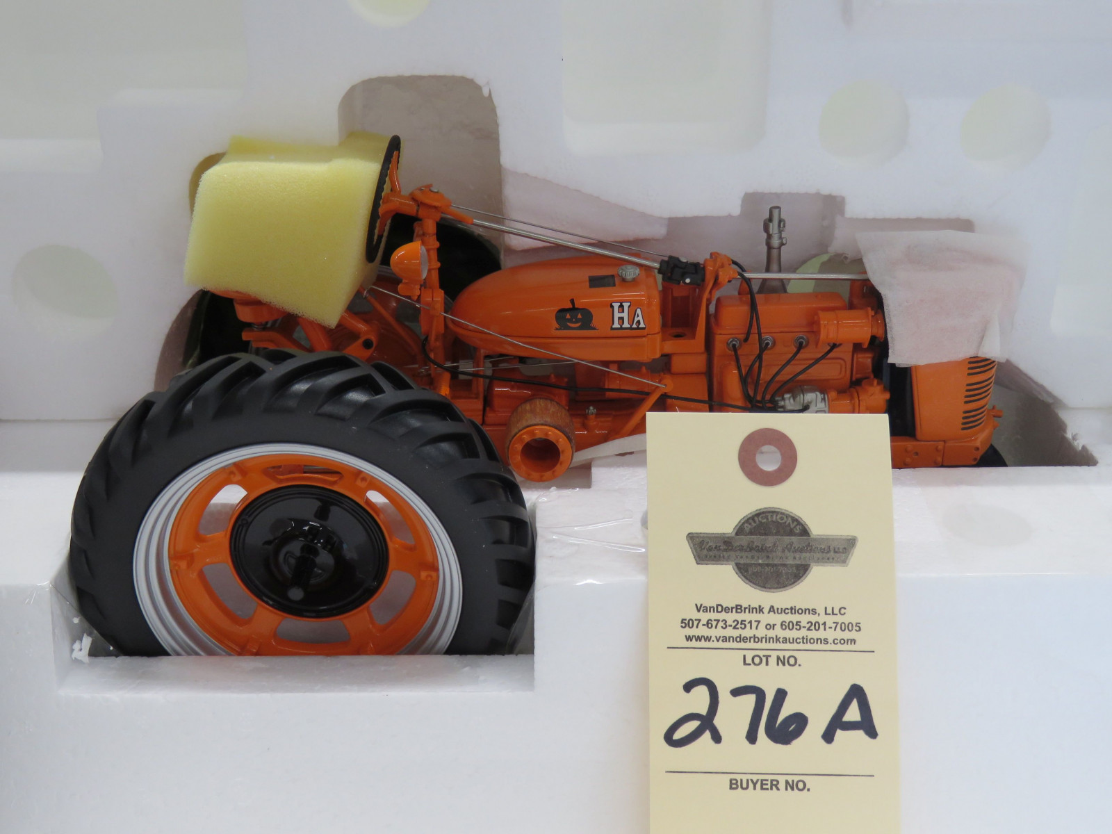 One of a kind Farmall H Halloween Tractor and custom hayride wagon. Not taken out of styrofoam. Includes accessories new in box. Harvent Hollow Farms Haunted Hayride booklet included. Certificate of Autheticity. - Image 3