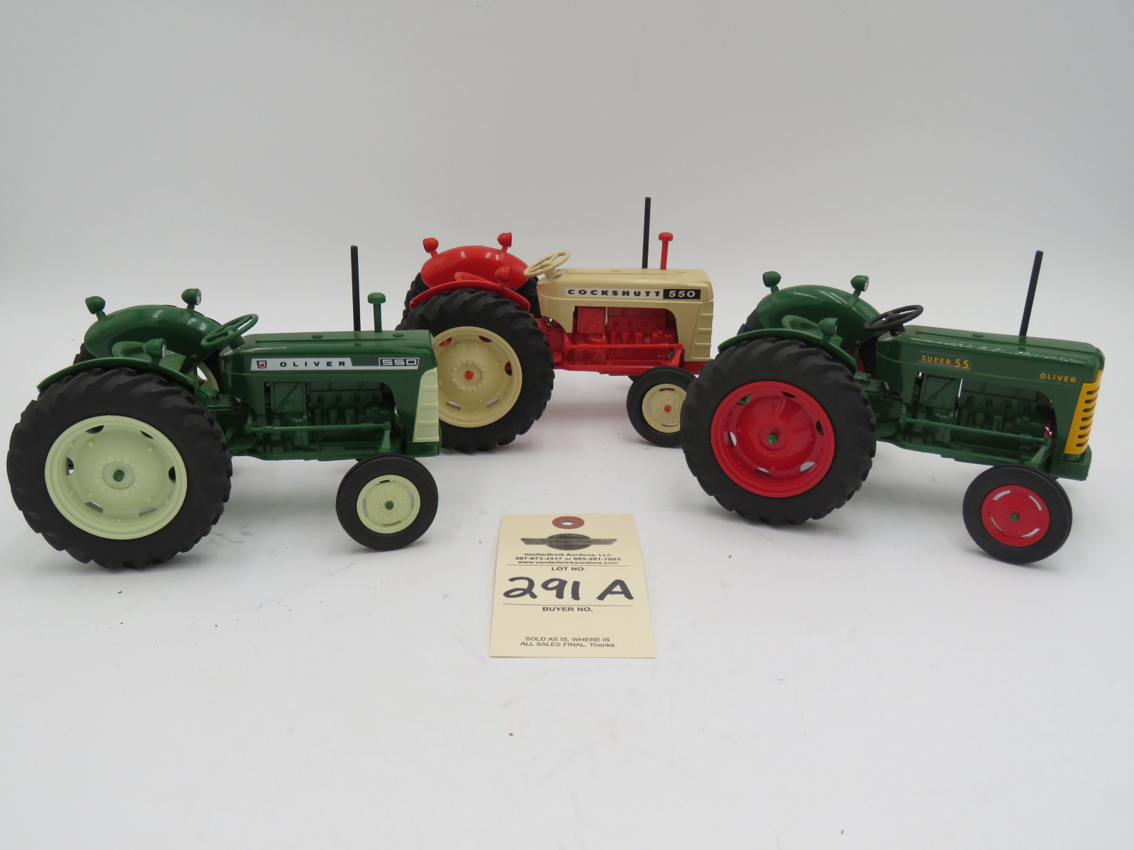 Yoder Oliver 550, Oliver 55 /with Red Wheels, and Cockshutt 550 Tractors Plastic selling as a group - Image 1
