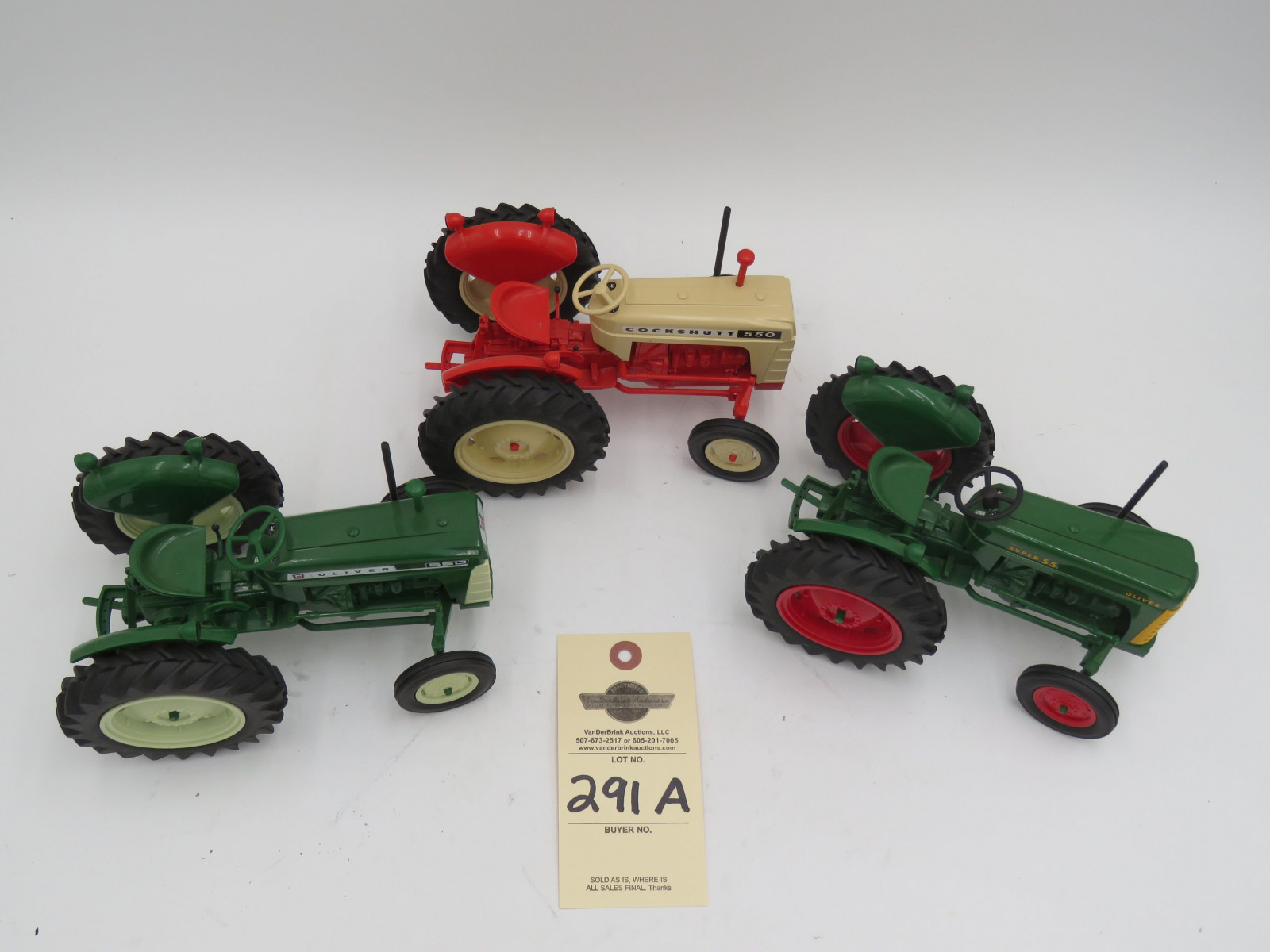 Yoder Oliver 550, Oliver 55 /with Red Wheels, and Cockshutt 550 Tractors Plastic selling as a group - Image 2