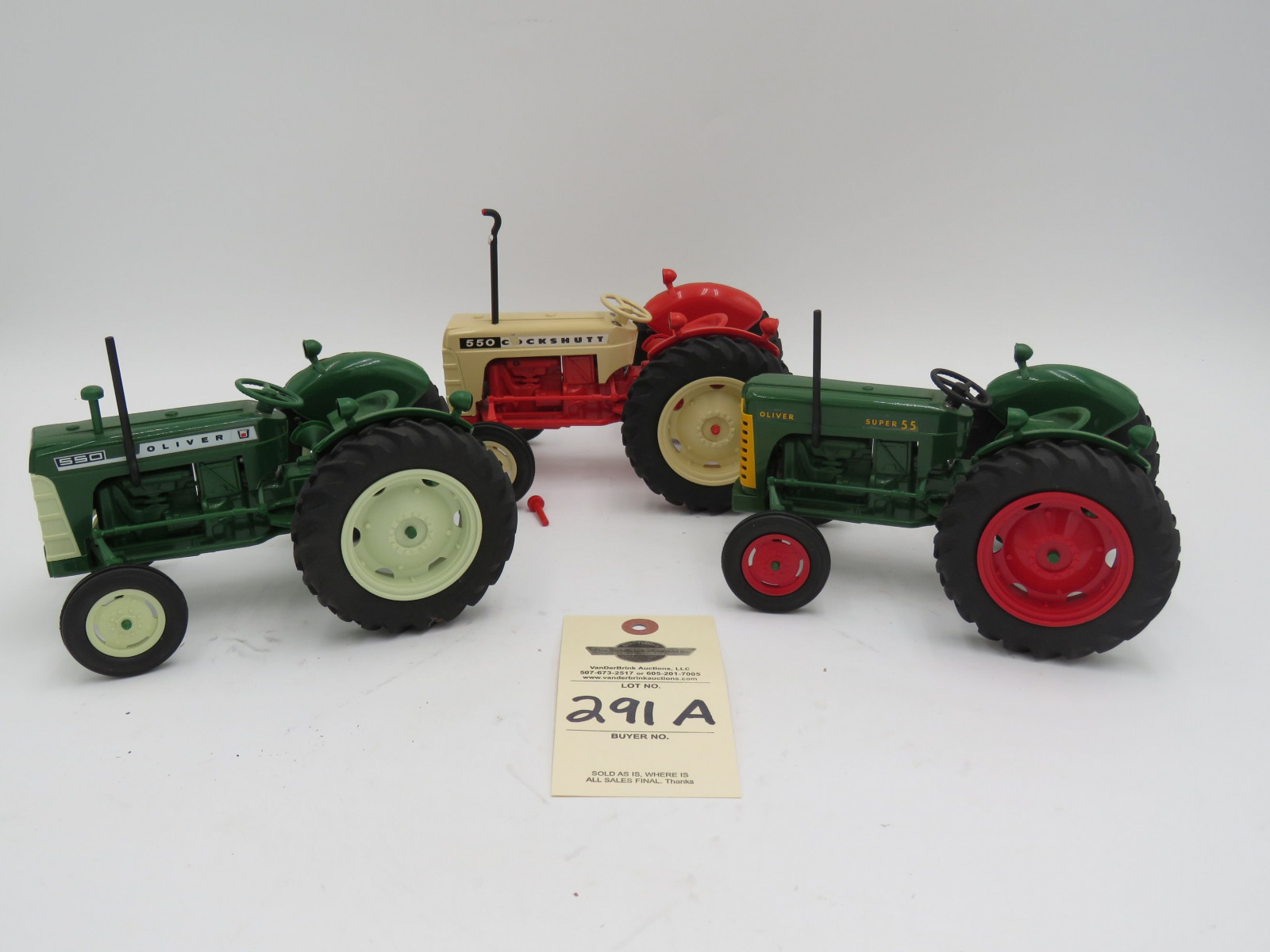 Yoder Oliver 550, Oliver 55 /with Red Wheels, and Cockshutt 550 Tractors Plastic selling as a group - Image 3