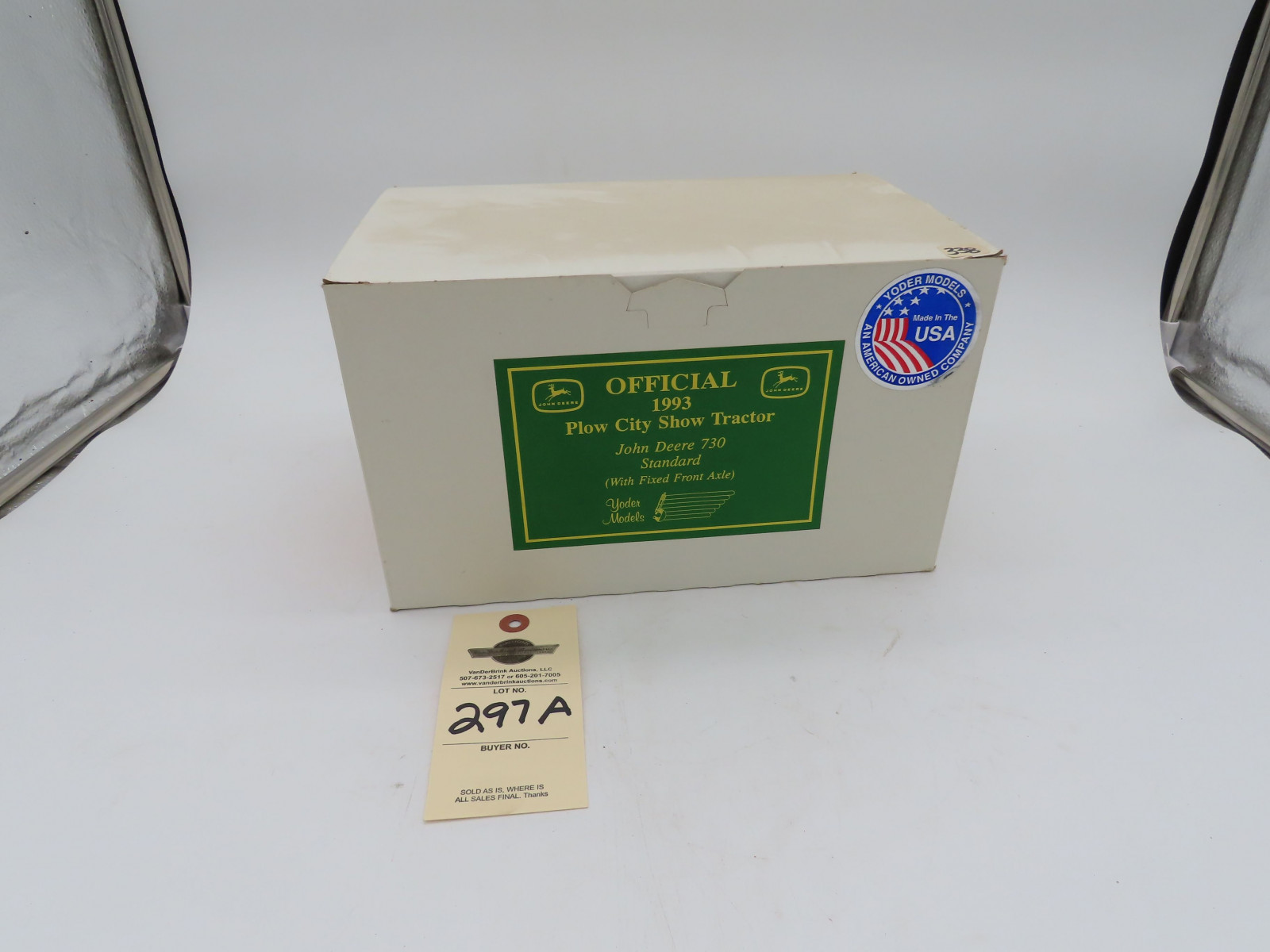 Yoder Official 1993 Plow City Show Tractor John Deere 730 Standard with fixed Front Axle In Original Box Opened - Image 1