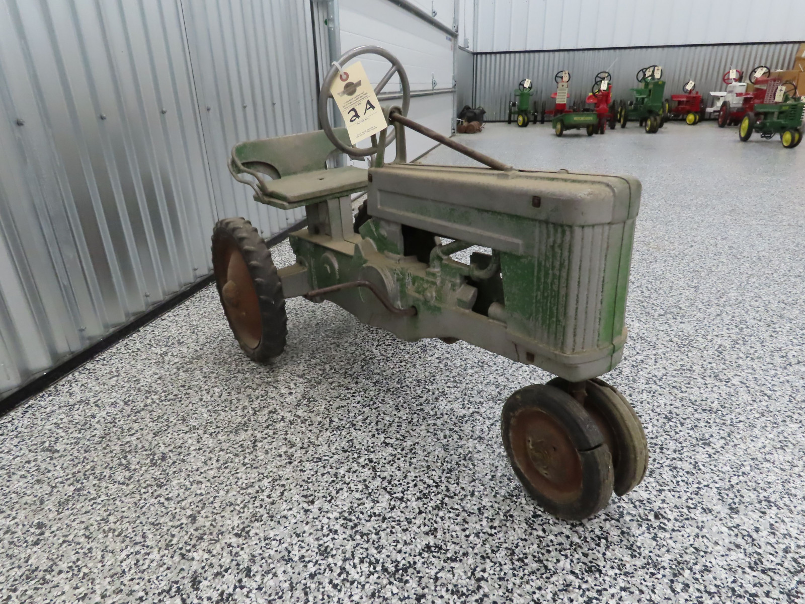 John Deere Model A Chain Drive Cast Iron Pedal Tractor Open Engine - Image 1