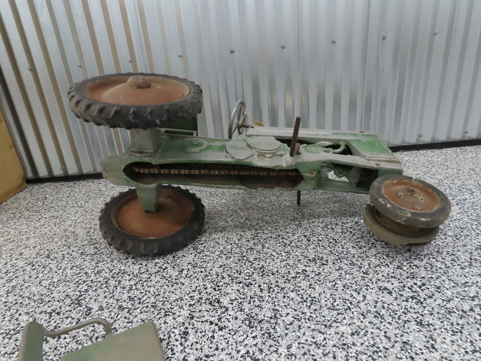 John Deere Model A Chain Drive Cast Iron Pedal Tractor Open Engine - Image 10