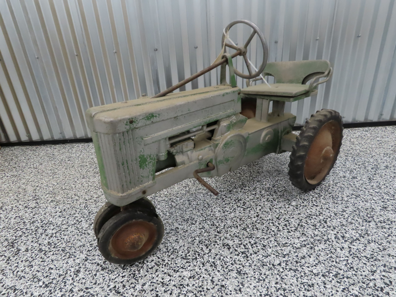 John Deere Model A Chain Drive Cast Iron Pedal Tractor Open Engine - Image 3
