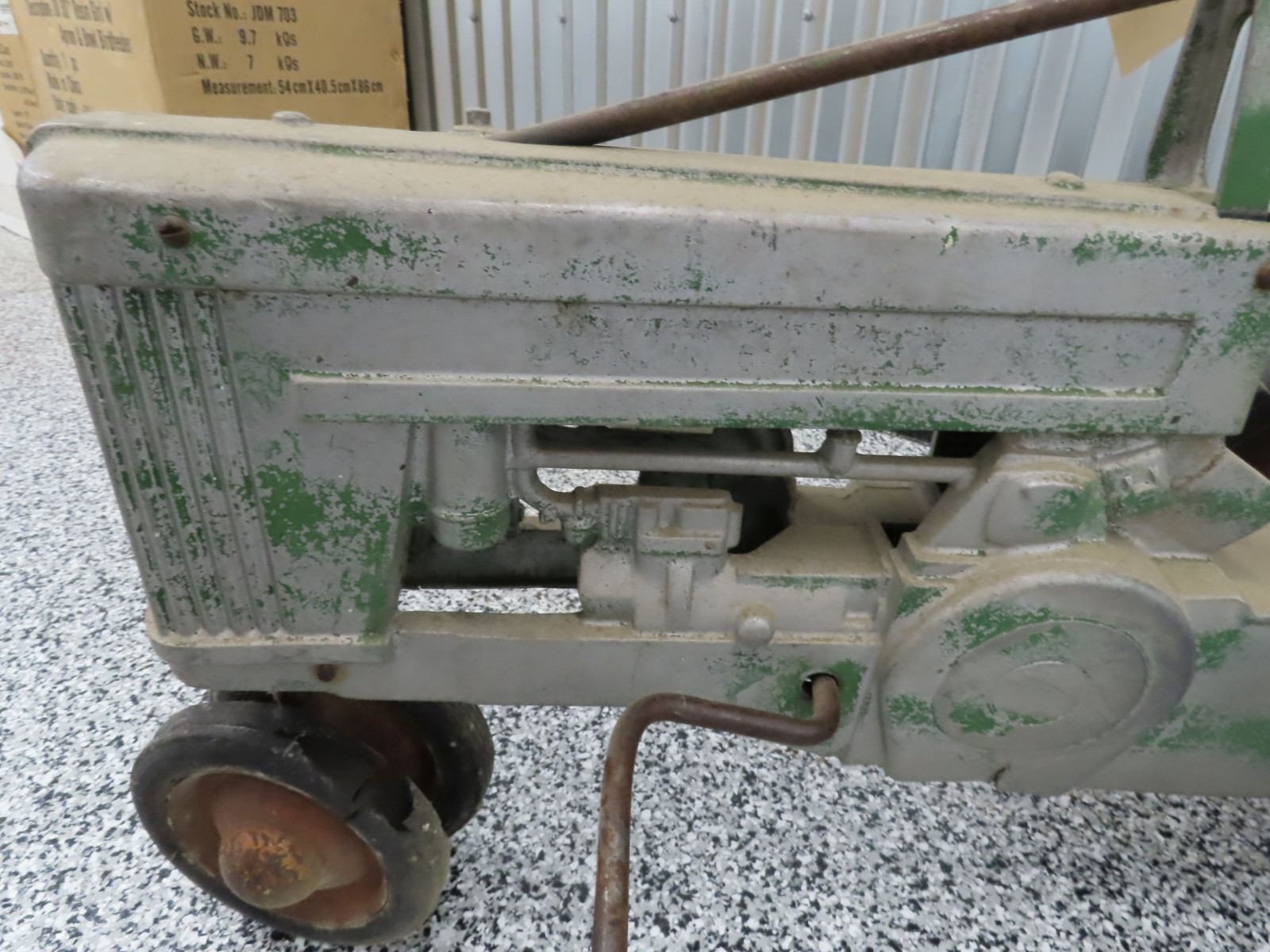 John Deere Model A Chain Drive Cast Iron Pedal Tractor Open Engine - Image 4