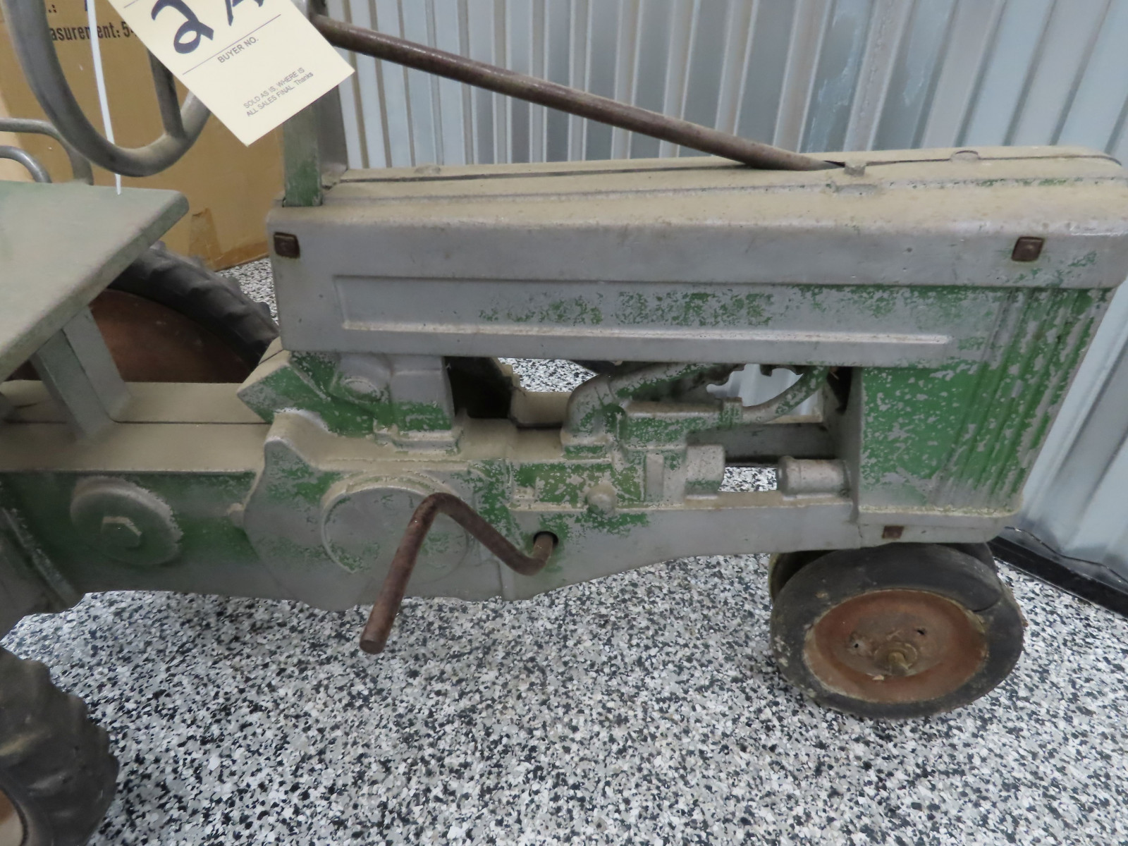 John Deere Model A Chain Drive Cast Iron Pedal Tractor Open Engine - Image 9