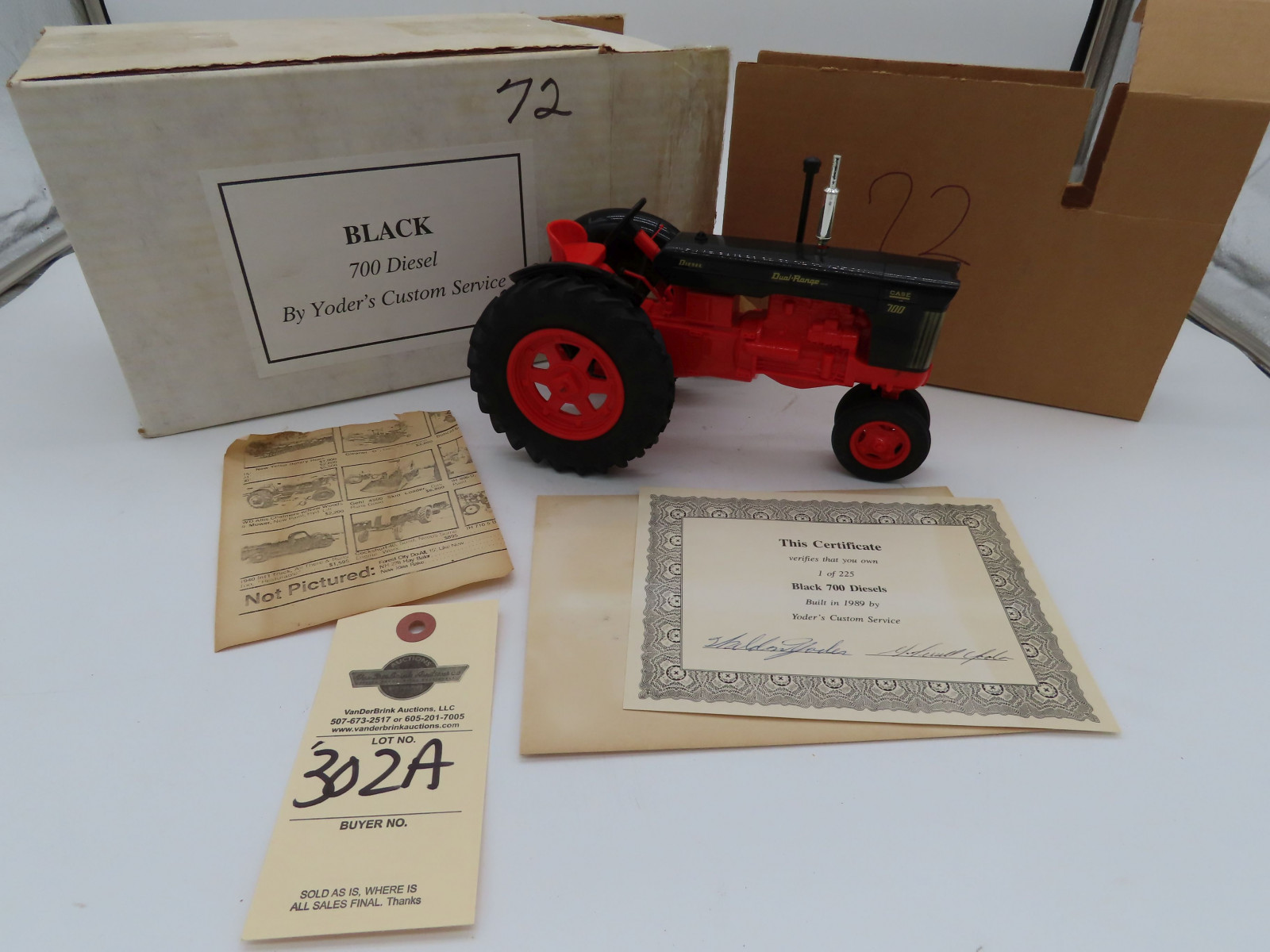 Yoder's Custom Service Black with certificate 1 of 225 Built in 1989 In Opened Box - Image 1