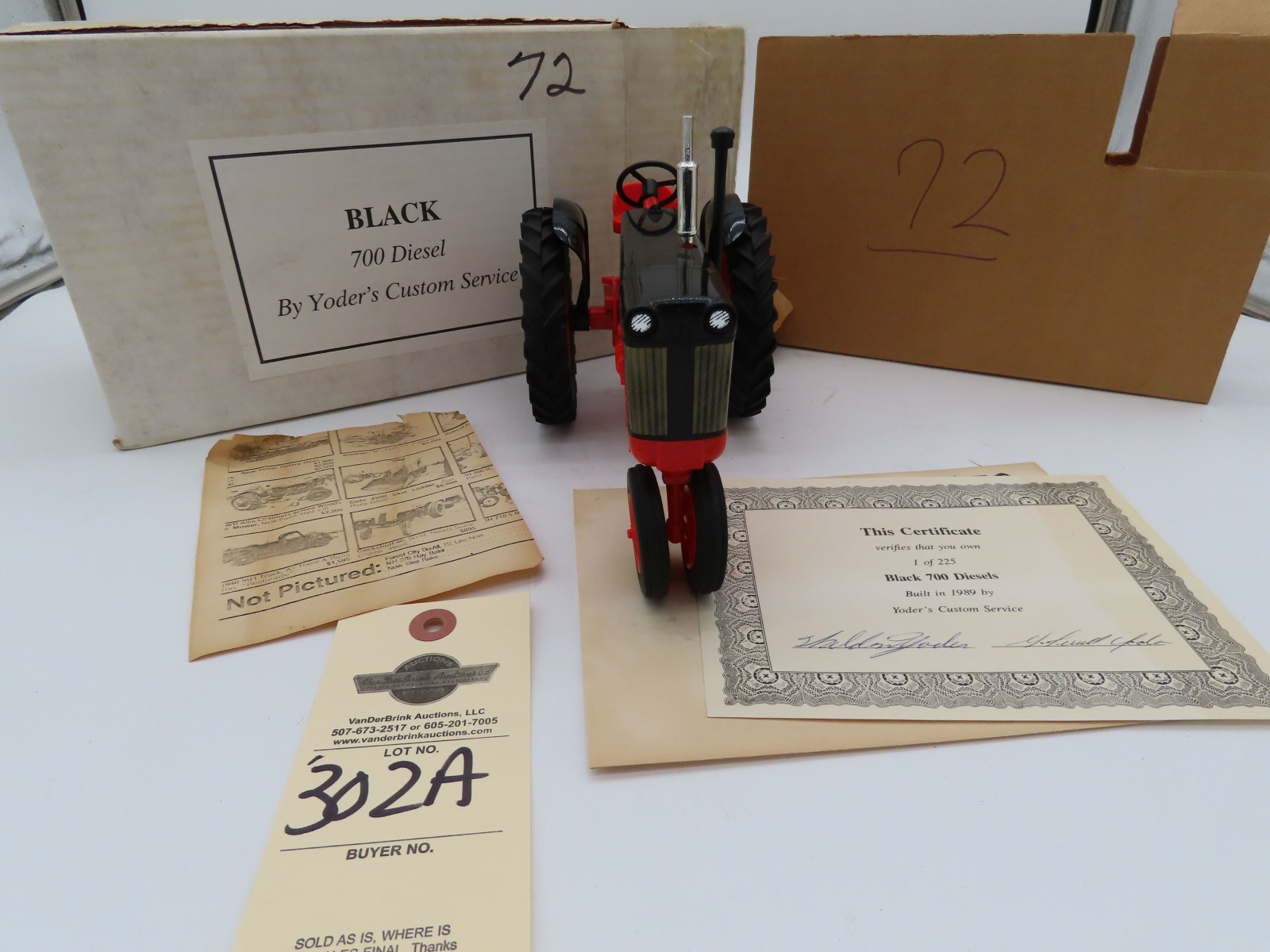 Yoder's Custom Service Black with certificate 1 of 225 Built in 1989 In Opened Box - Image 4