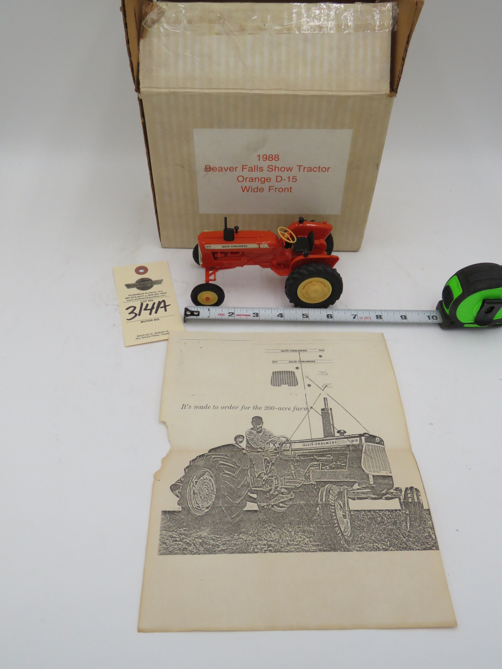 Yoder Allis Chalmers D-15 Tractor and No Box - Image 1