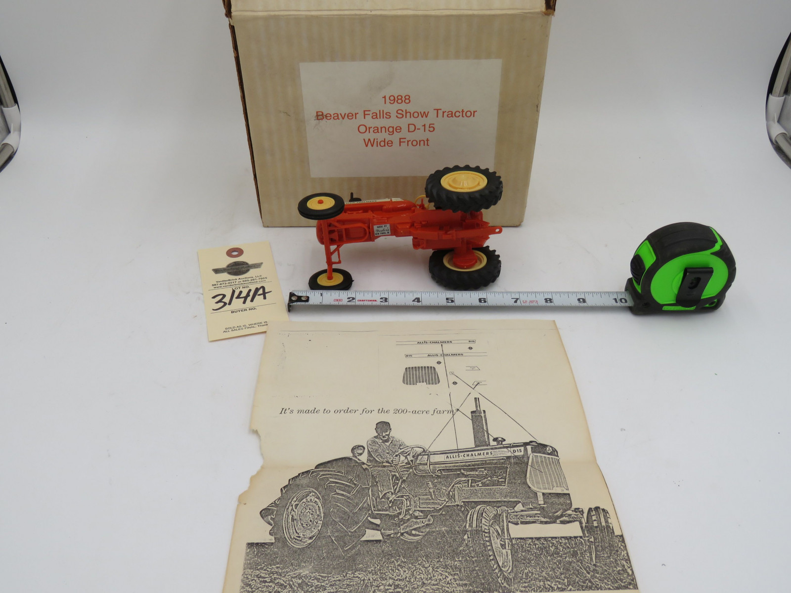 Yoder Allis Chalmers D-15 Tractor and No Box - Image 3