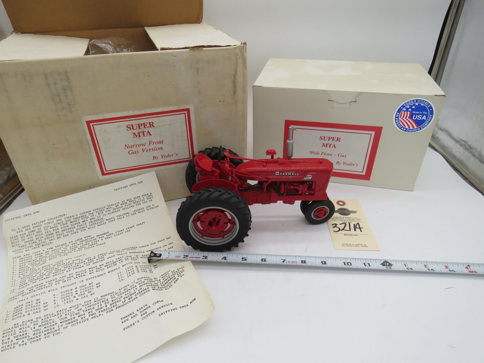 Yoder Super MTA Wide Front and no Box and 1 Yoder Super Super MTA Wide Front Gas Tractor that is NIB - Image 3