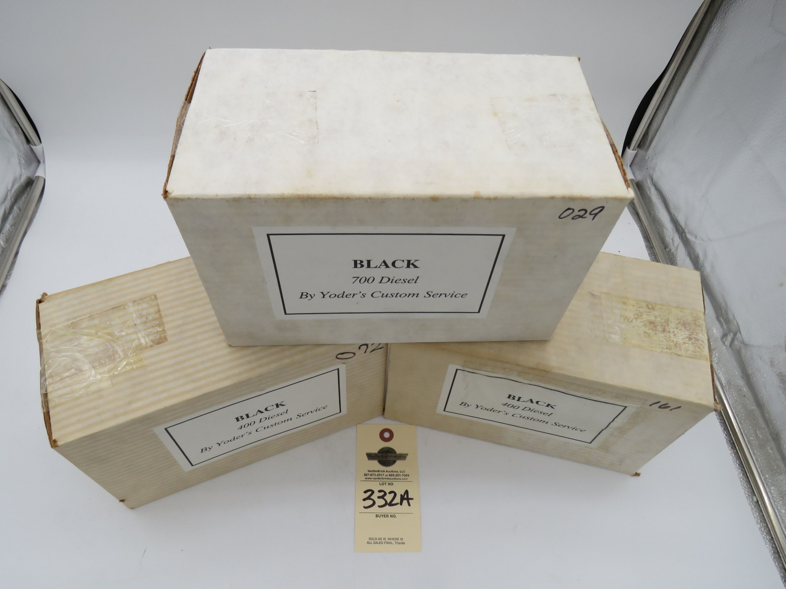 Group of Yoder Tractors including 2- Yoder Black 400 Diesel NIB, and 1 Yoder Black 700 Diesel NIB - Image 2