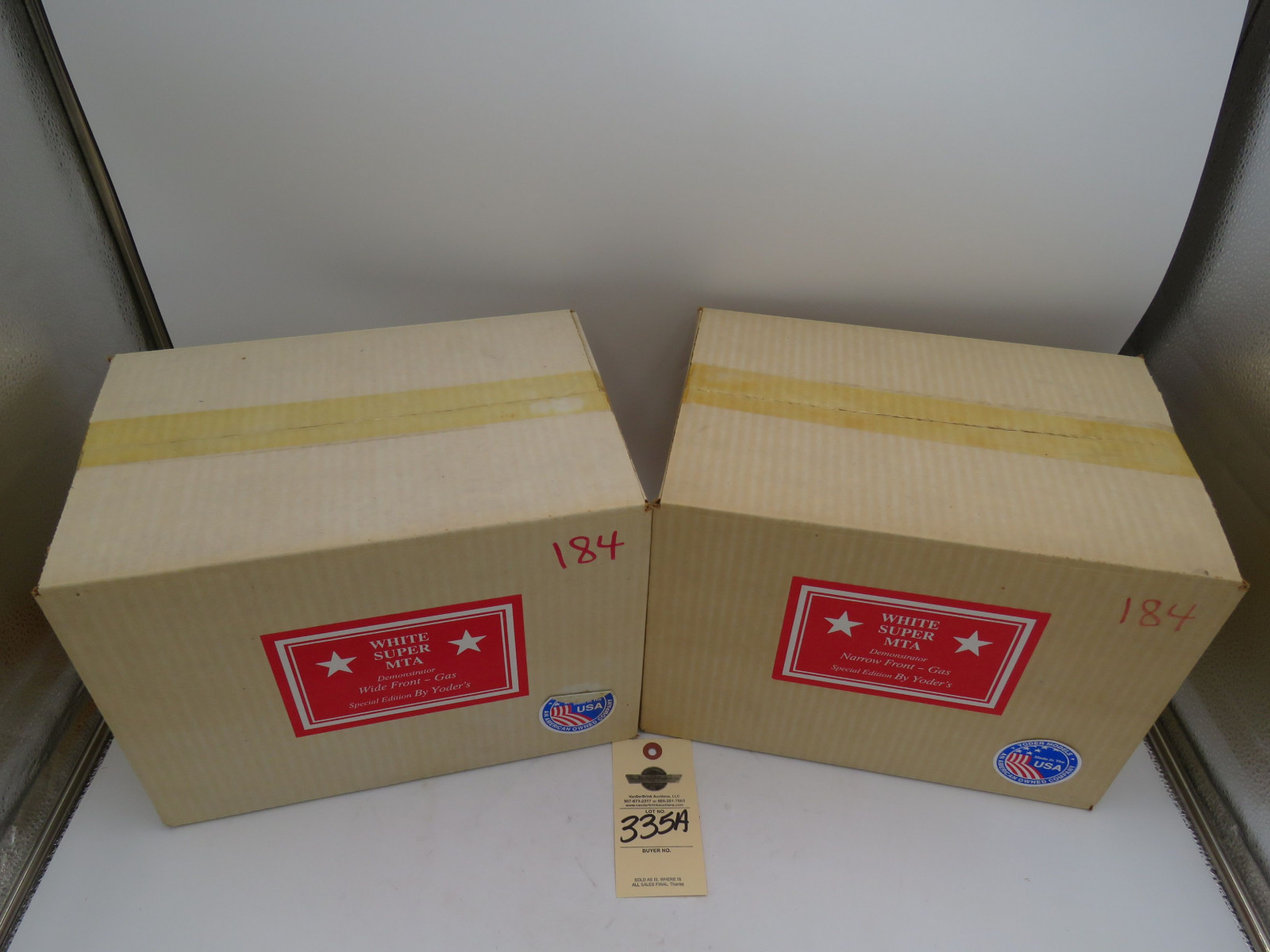 Group of 2 Yoder White Super MTA Demonstrator Tractors 1 Wide front and 1 Narrow Front both NIB - Image 2