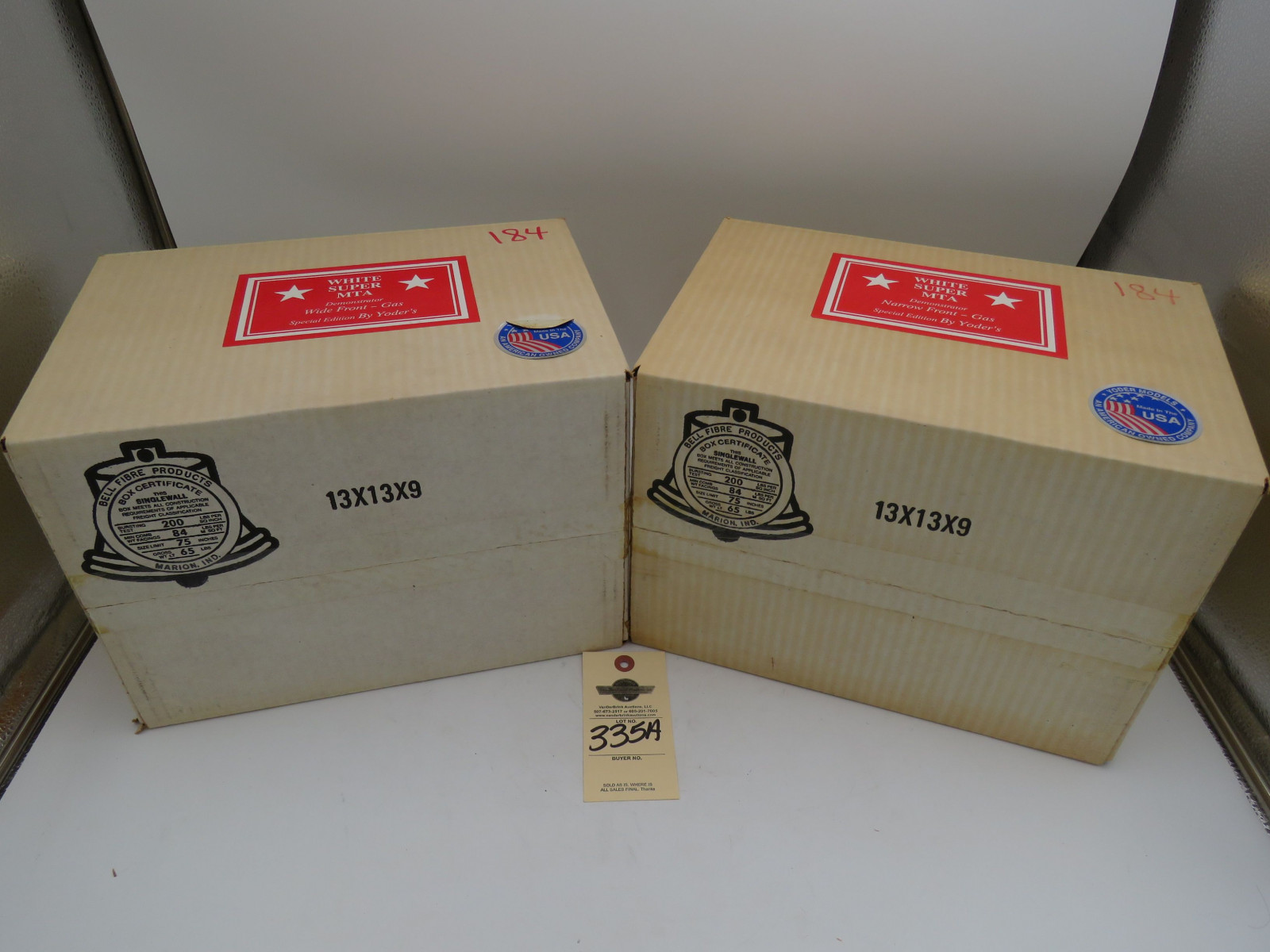 Group of 2 Yoder White Super MTA Demonstrator Tractors 1 Wide front and 1 Narrow Front both NIB - Image 6