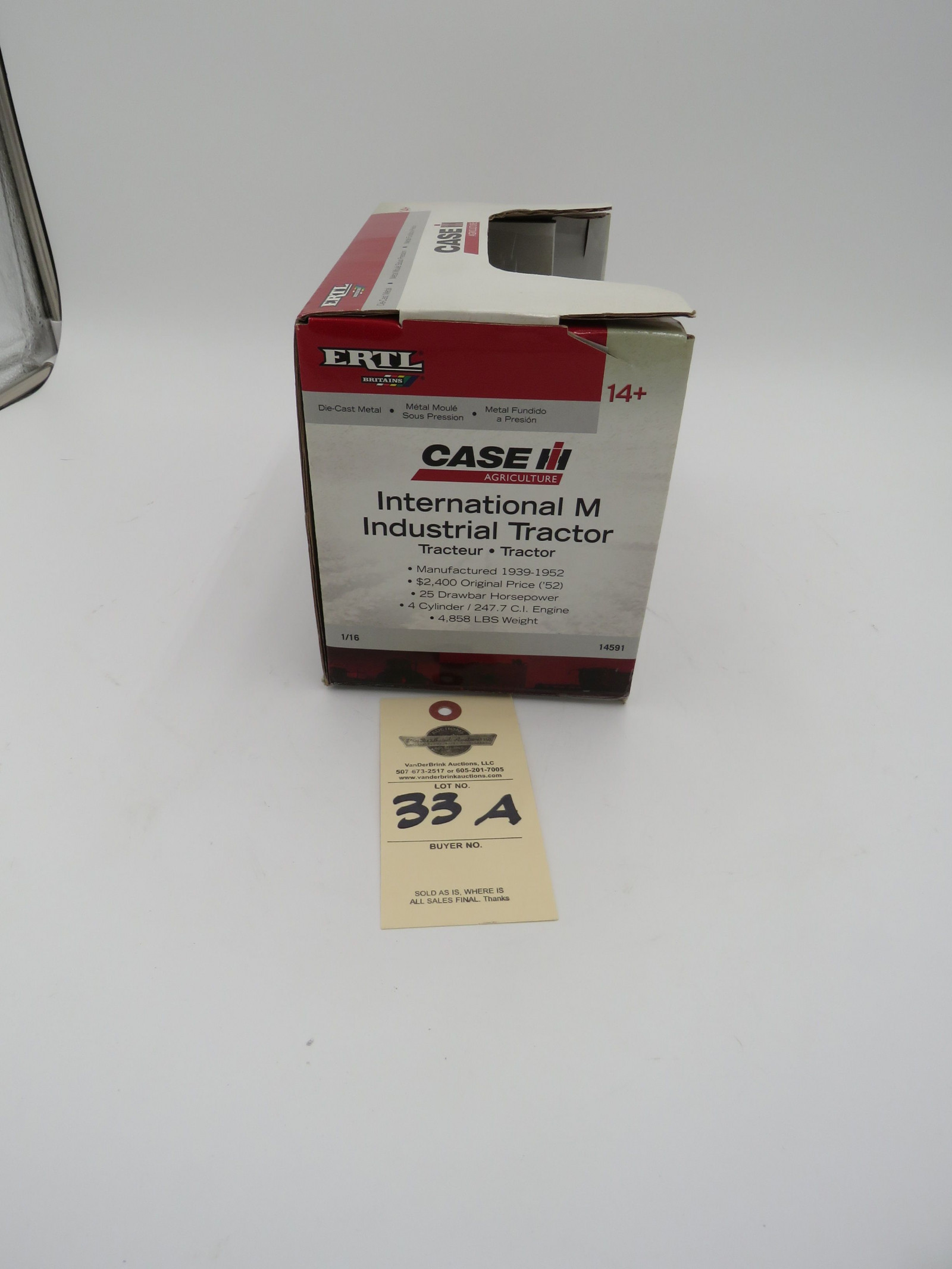 2008 IH M INDUSTRIAL TRACTOR ERTL D,IOWA 1/16 SCALE DIECAST - Image 5