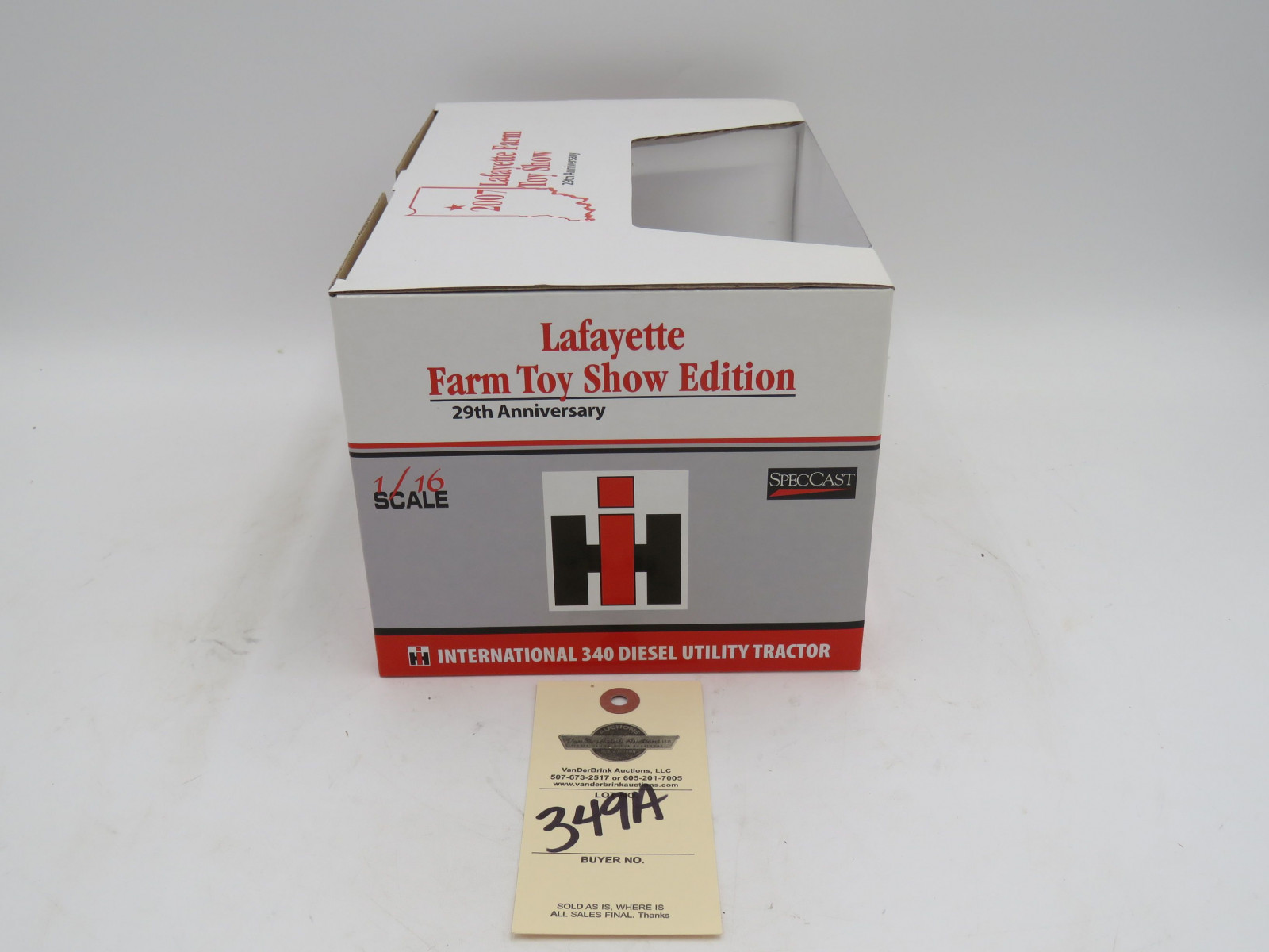 Spec Cast 2007 Lafayette Farm toy show 29th Anniversary Tractor International 340 diesel Utility Tractor NIB, 1/16th Scale - Image 5