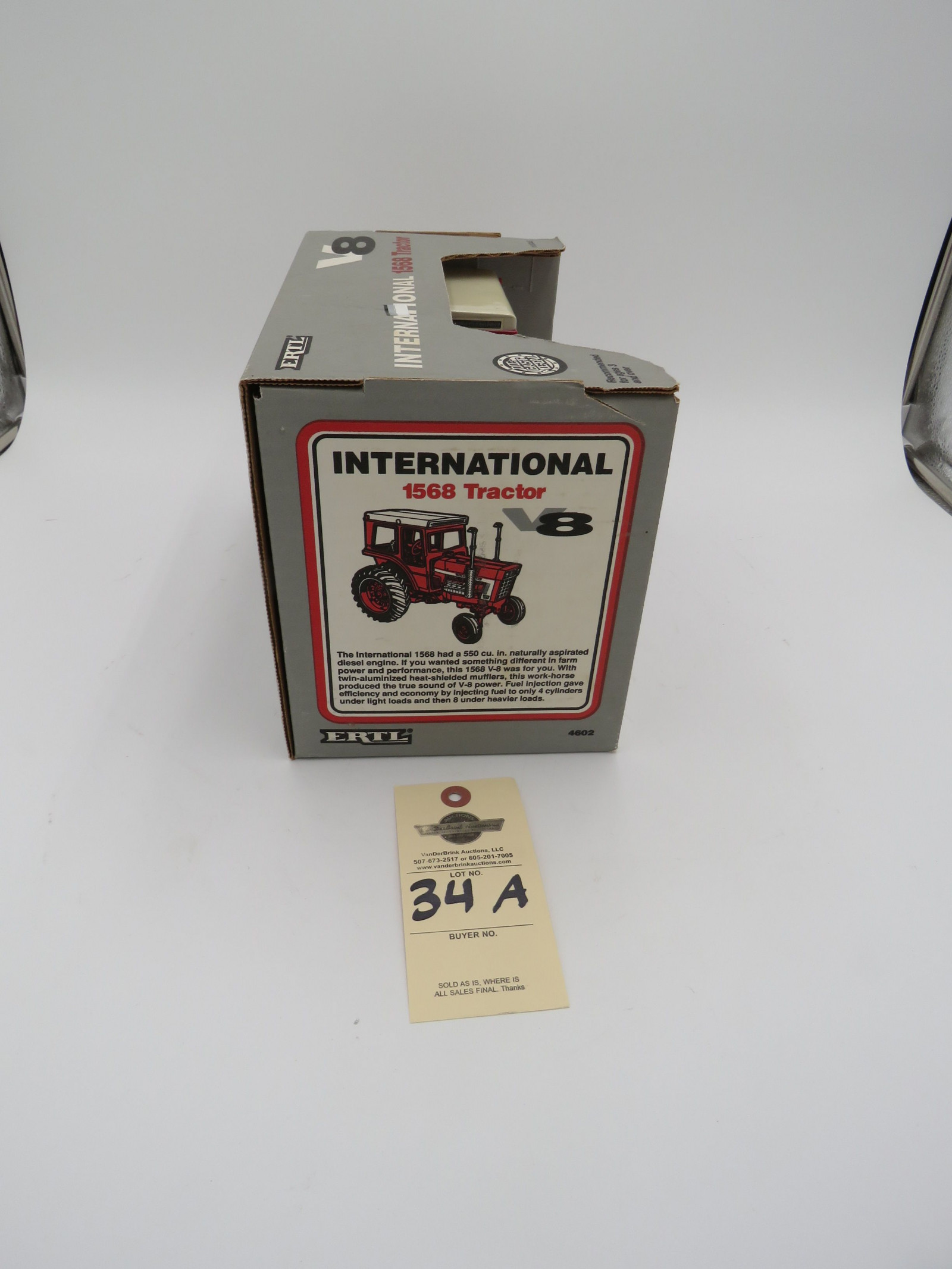 IH 1568 TRACTOR V8 ERTL D,IOWA 1/16 SCALE DIECAST 1994 - Image 5