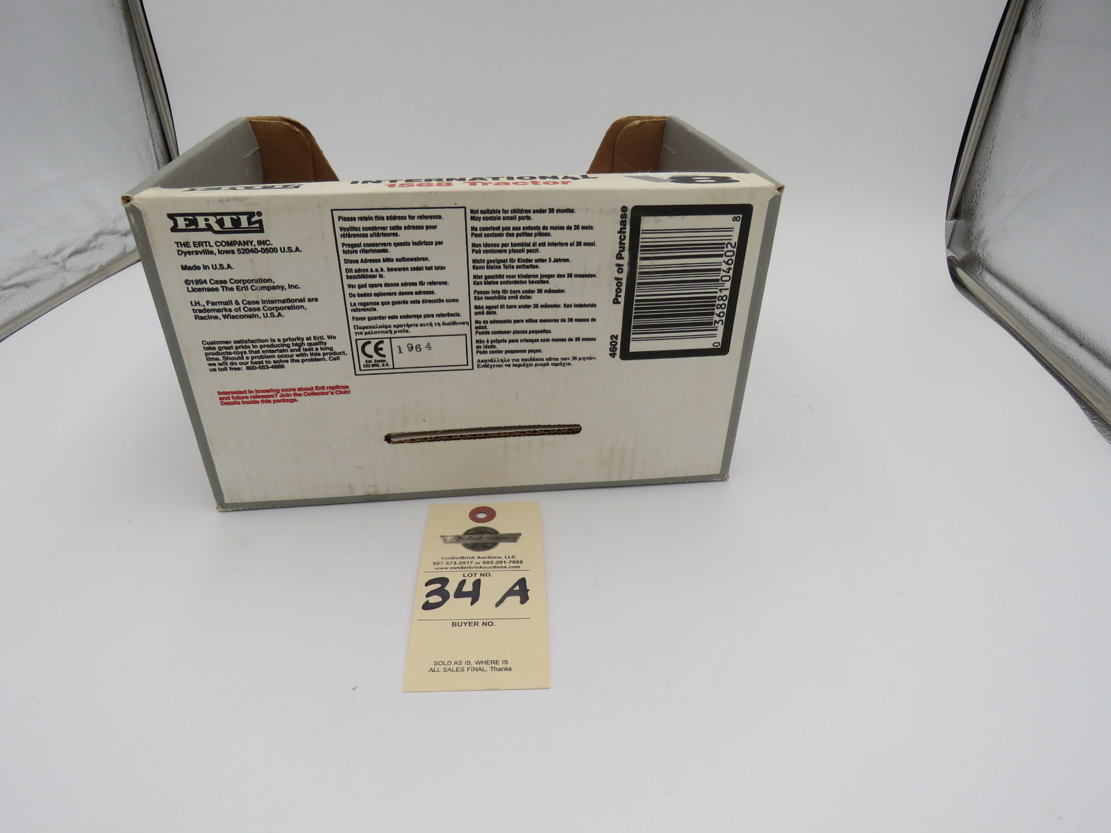 IH 1568 TRACTOR V8 ERTL D,IOWA 1/16 SCALE DIECAST 1994 - Image 6