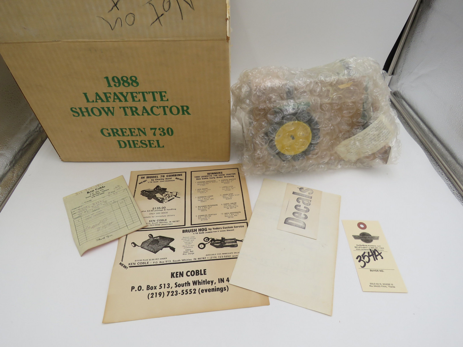 1988 Lafayette Show Tractor Green 730 diesel by Yoder NOB and box opened - Image 1