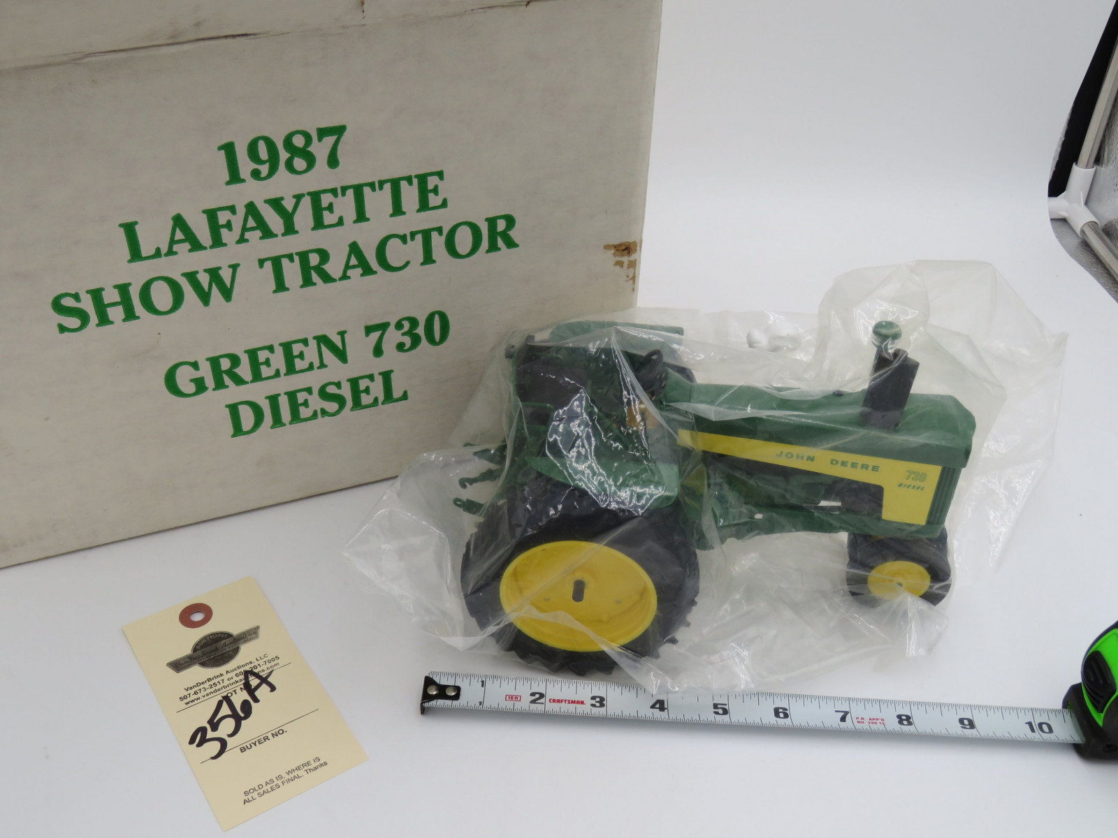 1987 Layfaette Show Tractor Green 730 diesel by Yoder Open Box - Image 1